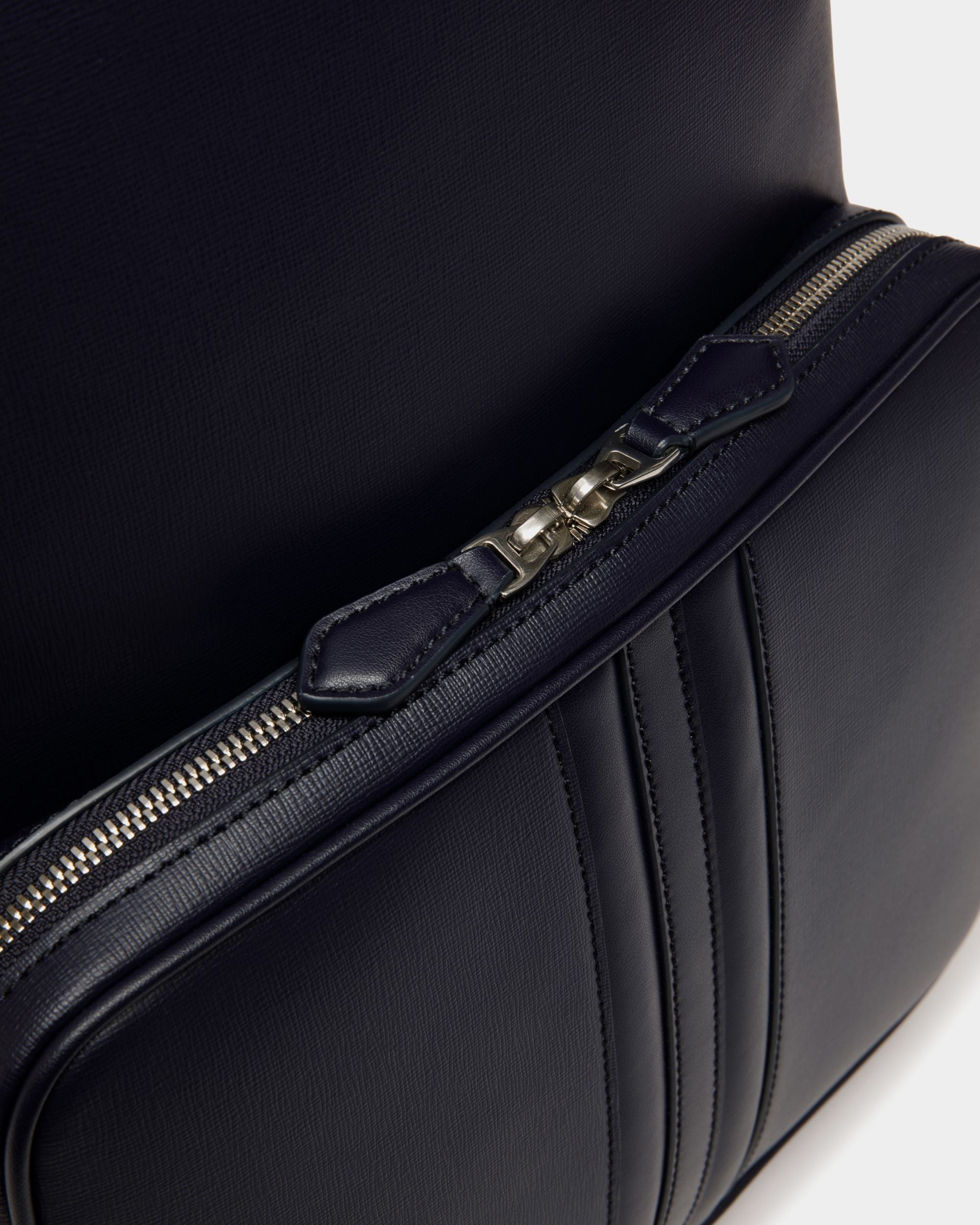 Bally Global - Mythos Backpack in Navy Blue Recycled Leather - Blue