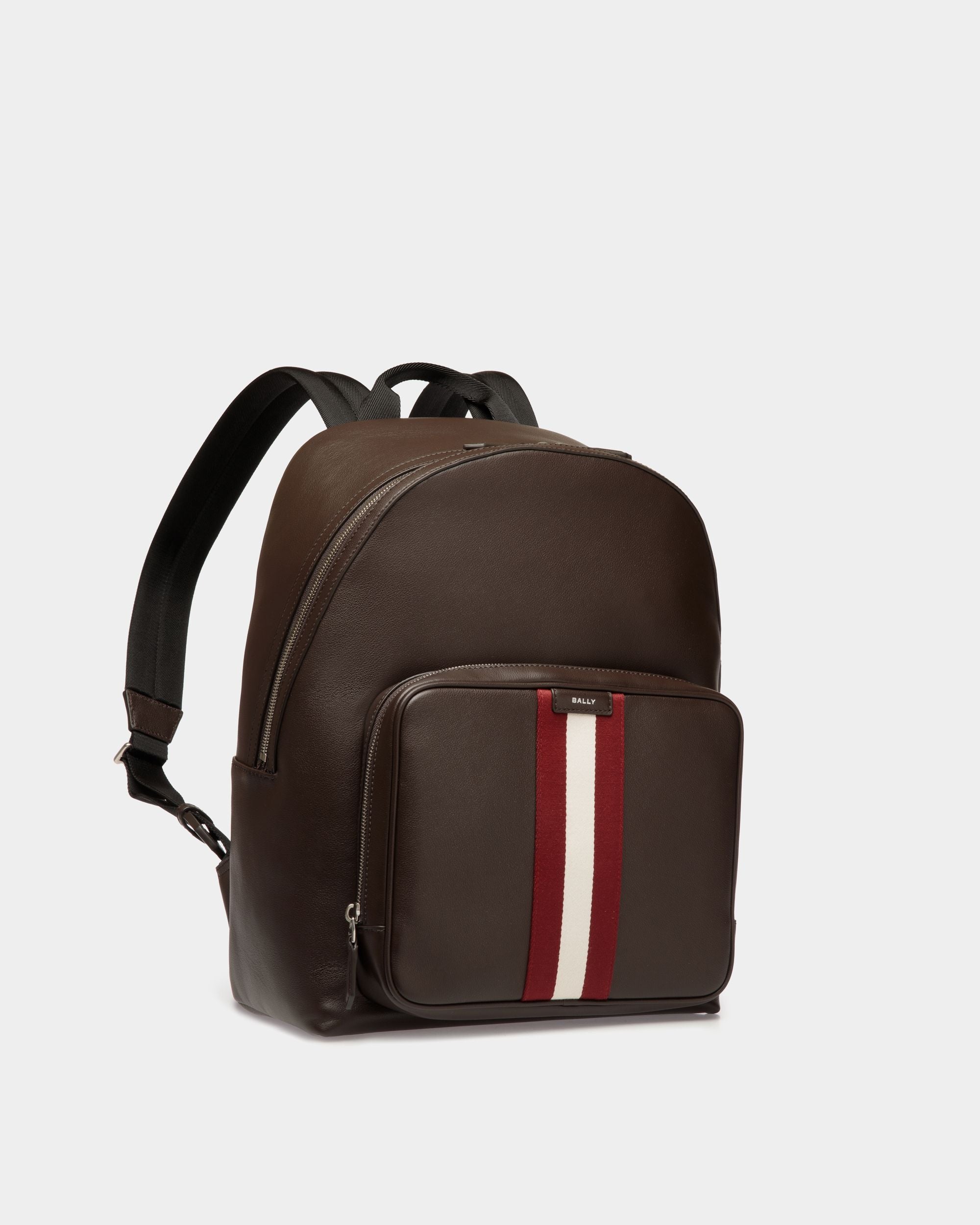 Bally Global - Sac À Dos Code En Cuir Ebano - Marron