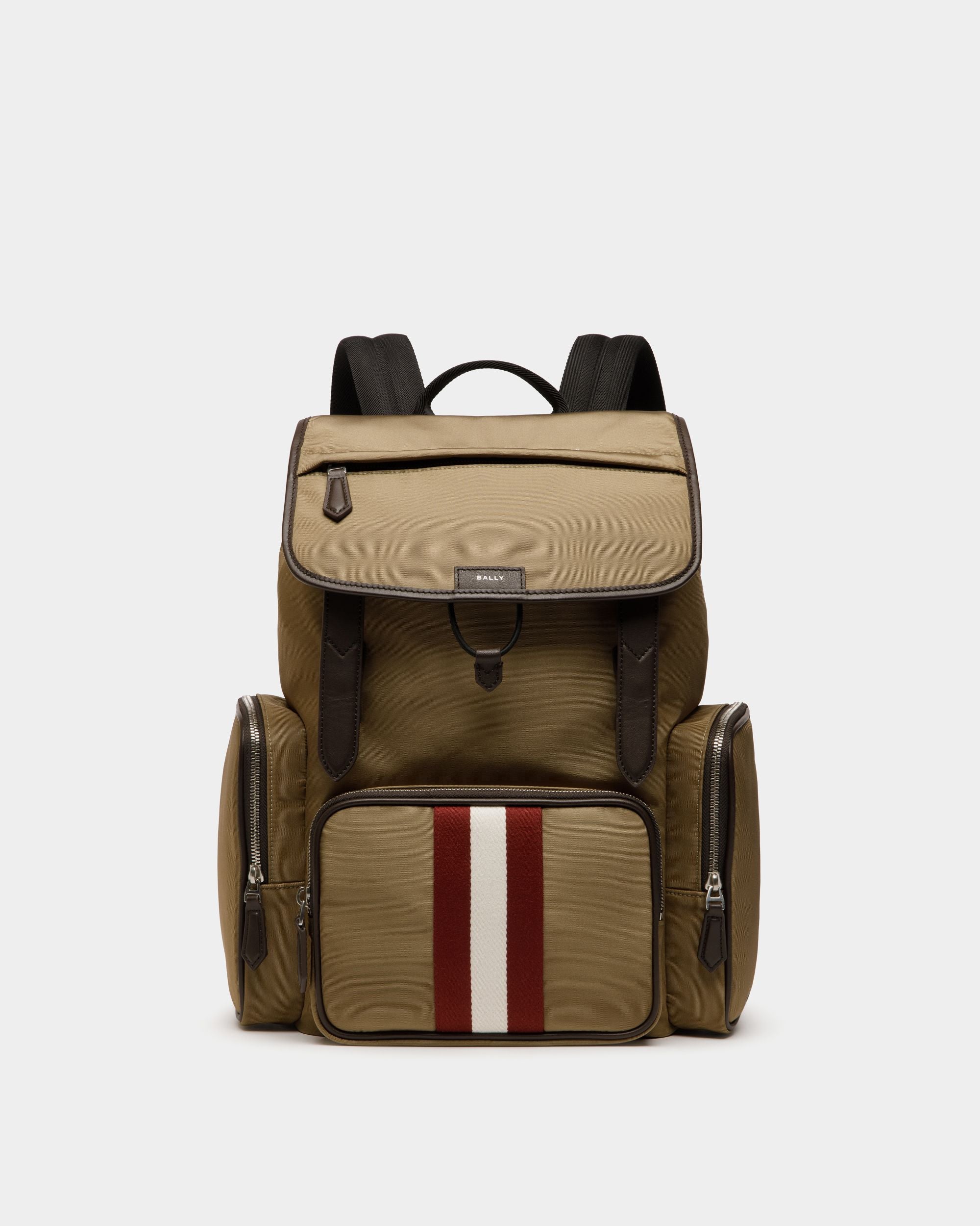 Bally Global - Sac À Dos Code En Nylon Camel - Beige