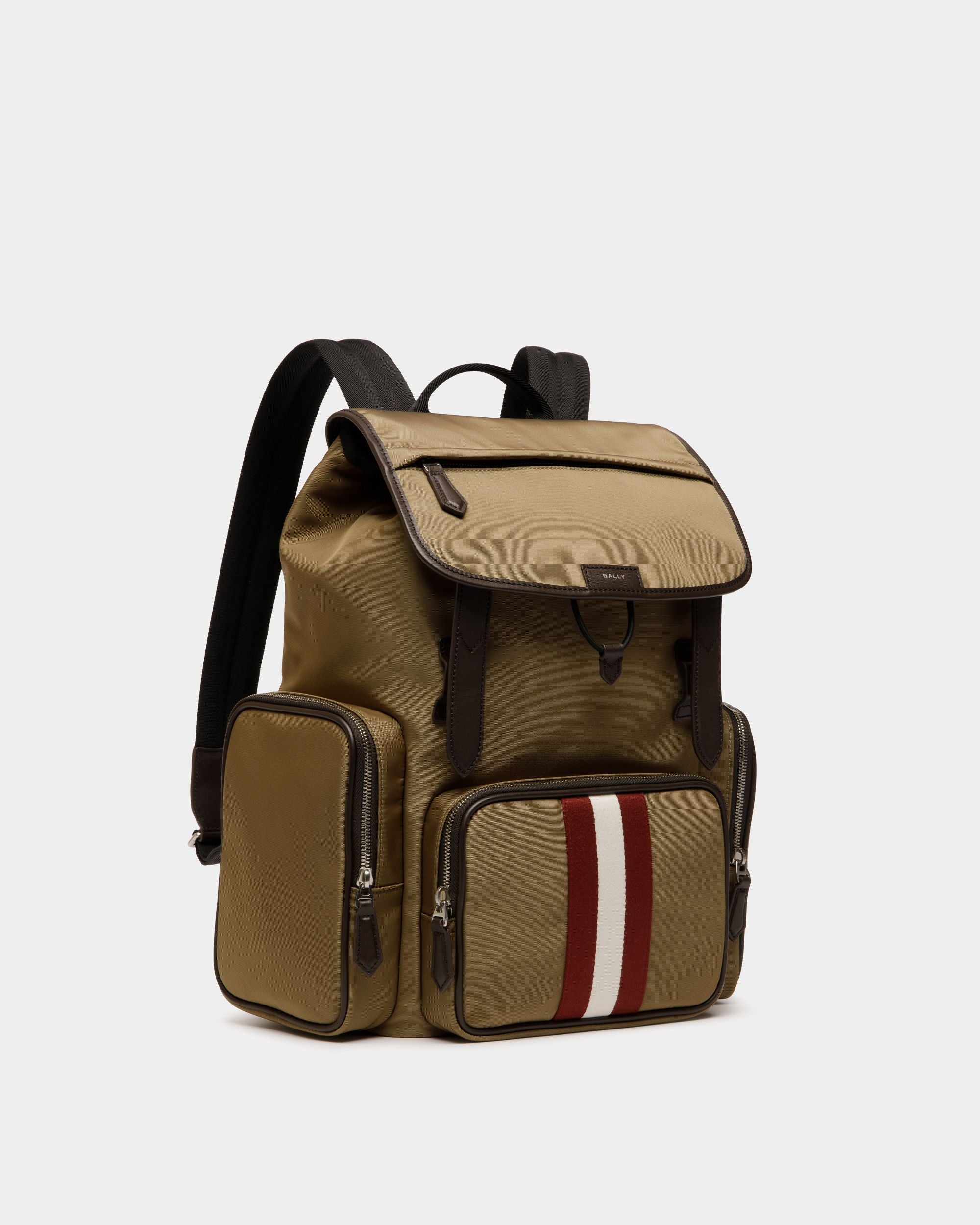 Bally Global - Sac À Dos Code En Nylon Camel - Beige