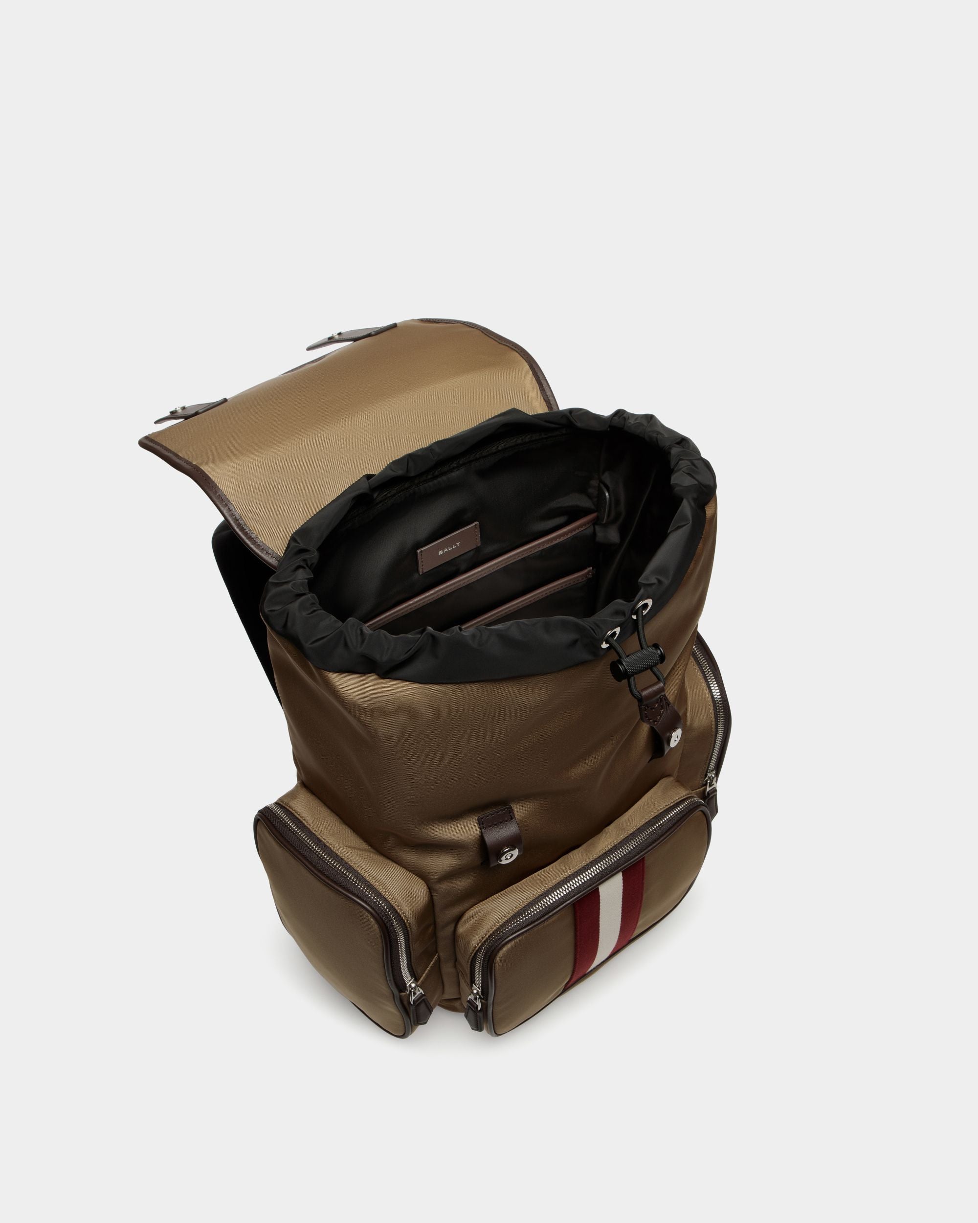 Bally Global - Sac À Dos Code En Nylon Camel - Beige