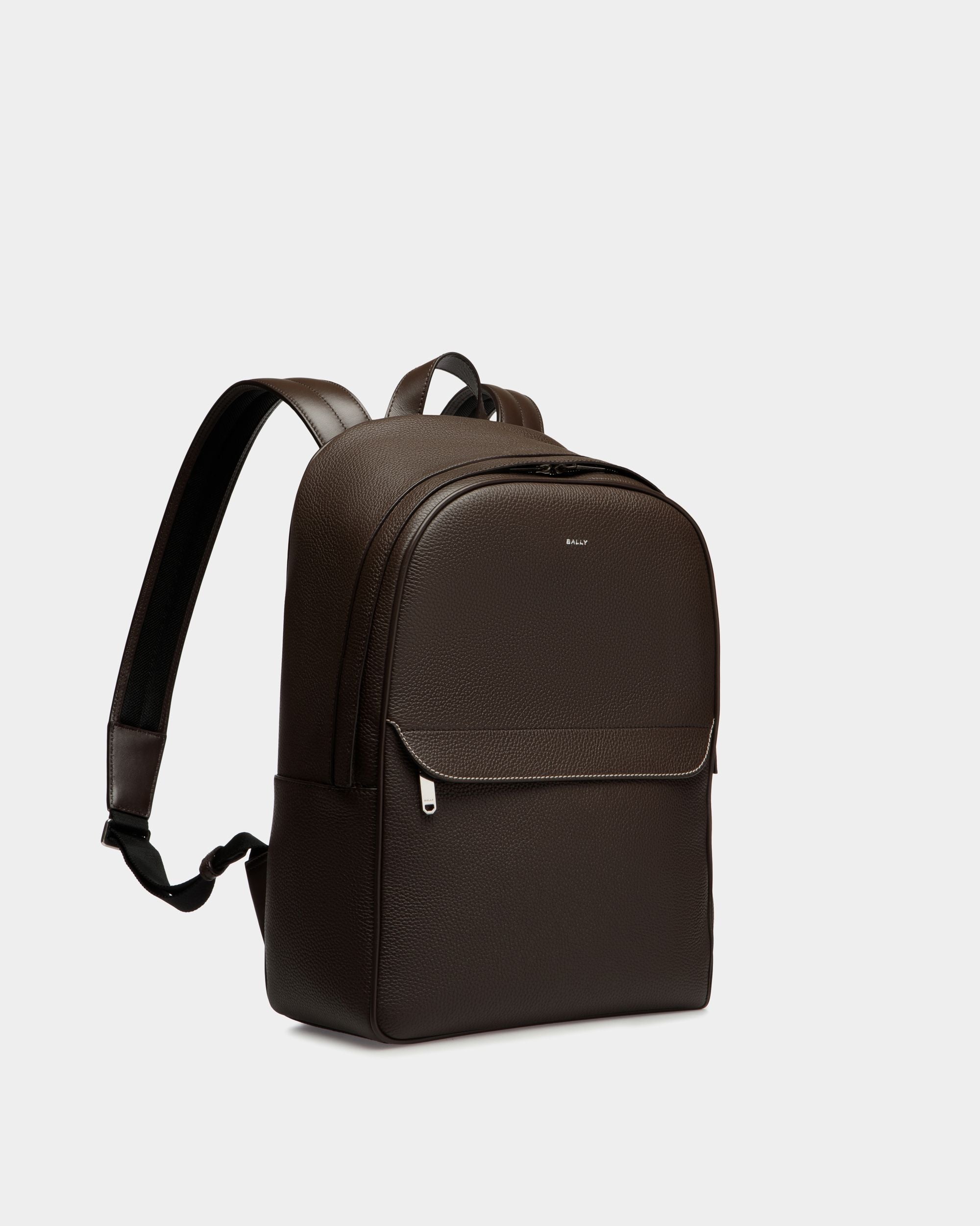 Bally Global - Sac À Dos Oeden En Cuir Ebano - Marron