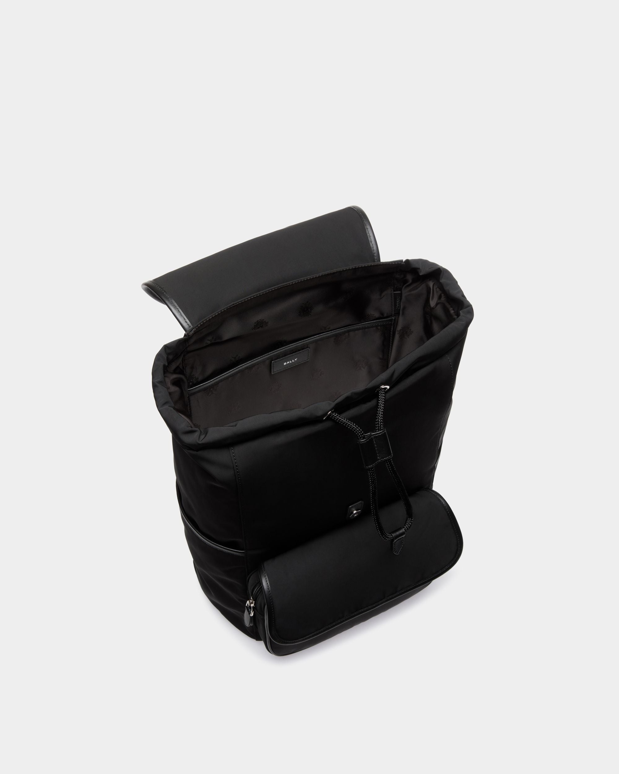 Bally Global - Mochila B-Light De Nailon Y Piel Negra - Negro