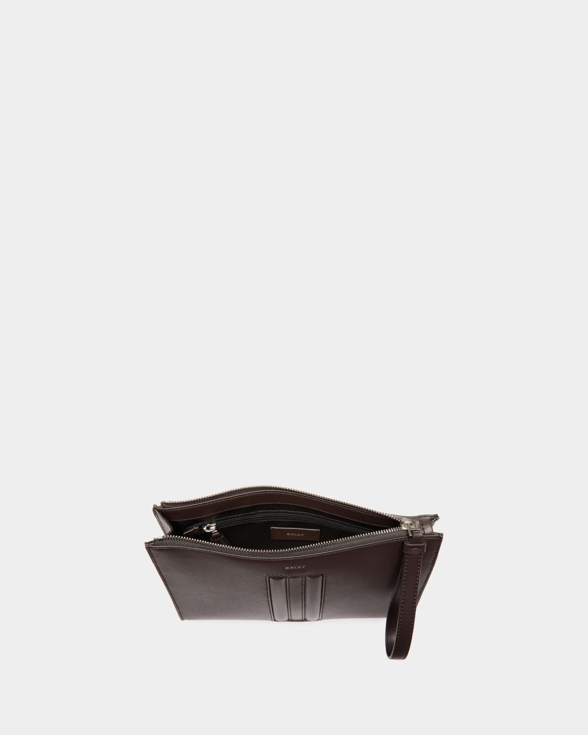 Bally Global - Pochette Mythos En Cuir Recyclé Ebano - Marron