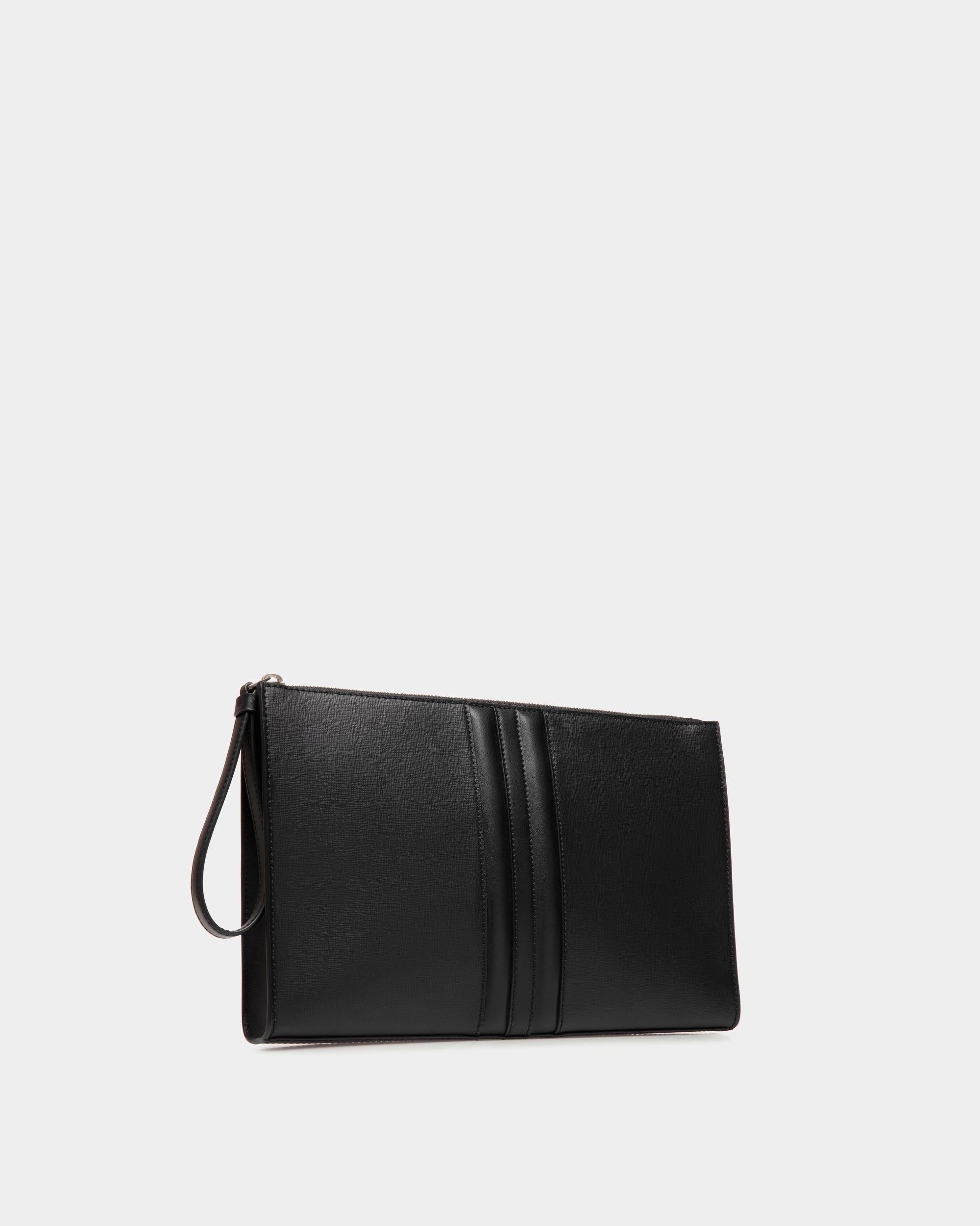 Bally Global - Mythos Pouch in Black Recycled Leather - Black