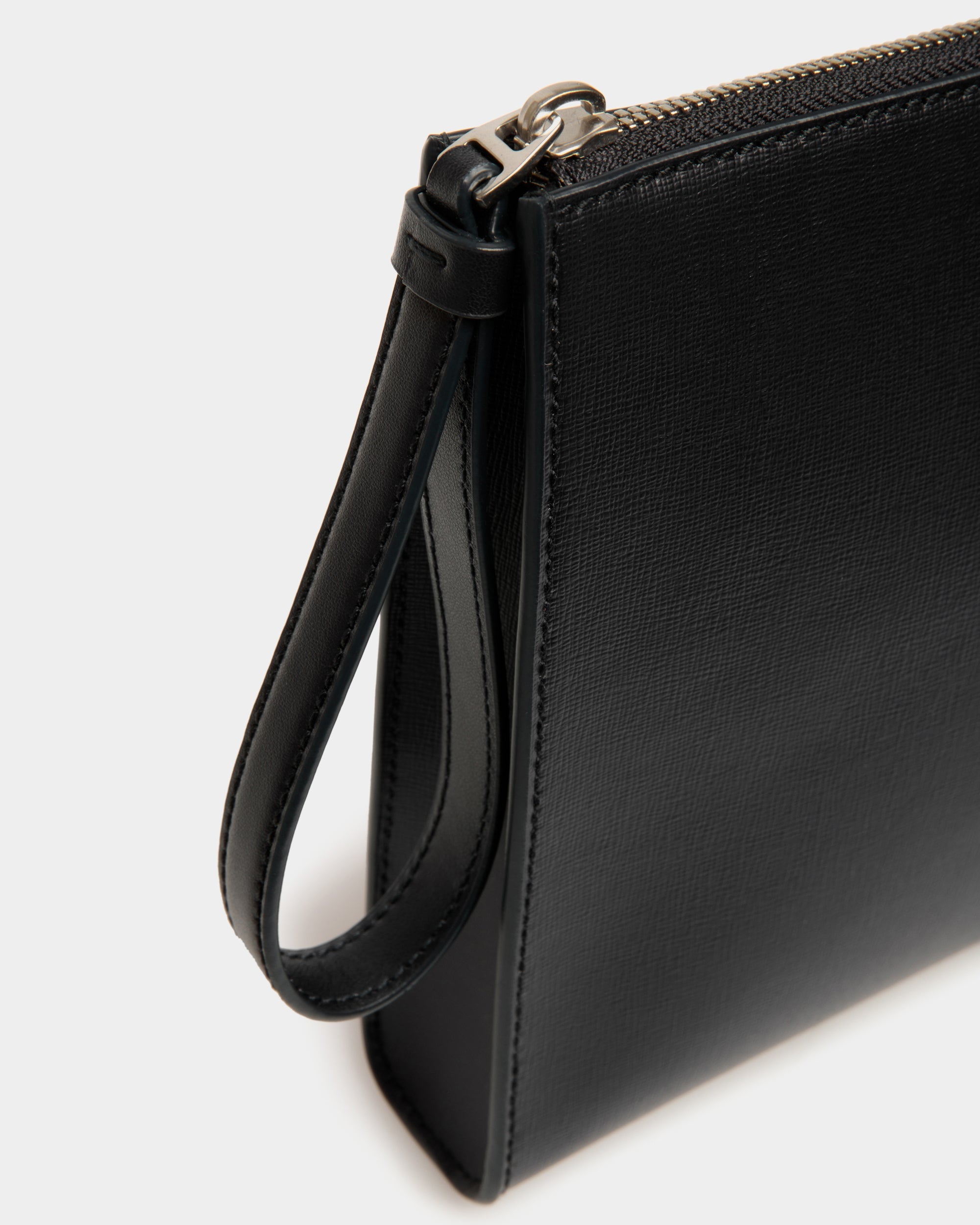 Bally Global - Mythos Pouch in Black Recycled Leather - Black