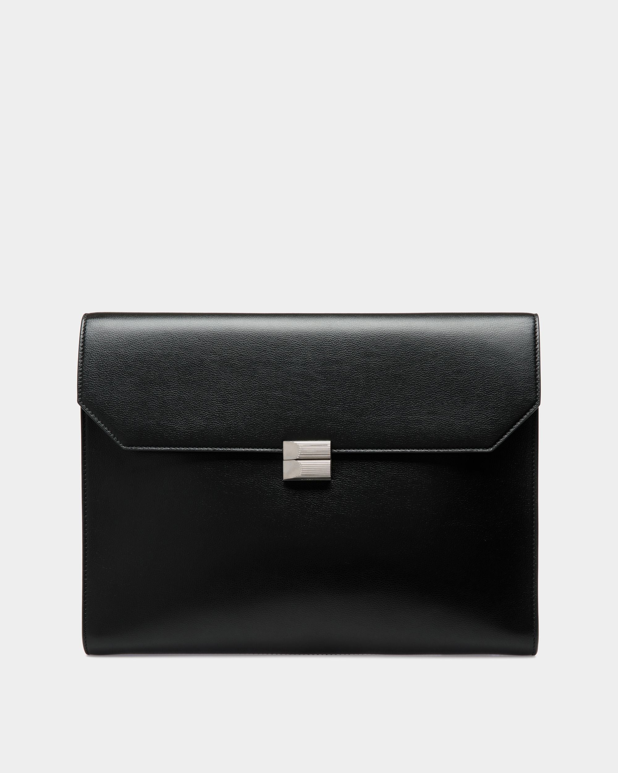 Bally Global - Cartera Banque De Piel Negra - Negro