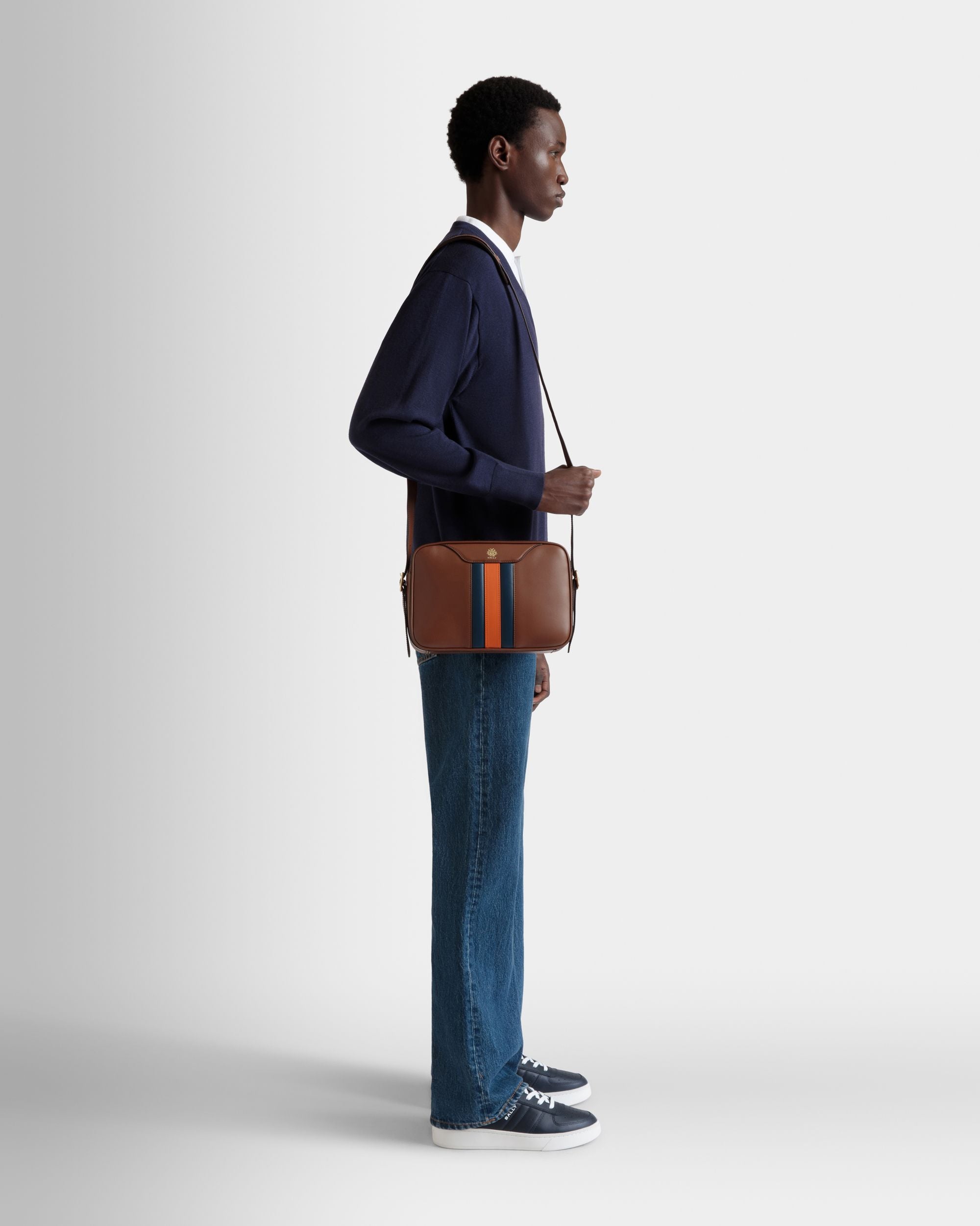 Bally Global - Sac À Bandoulière Beckett En Cuir Marron - Multicolore
