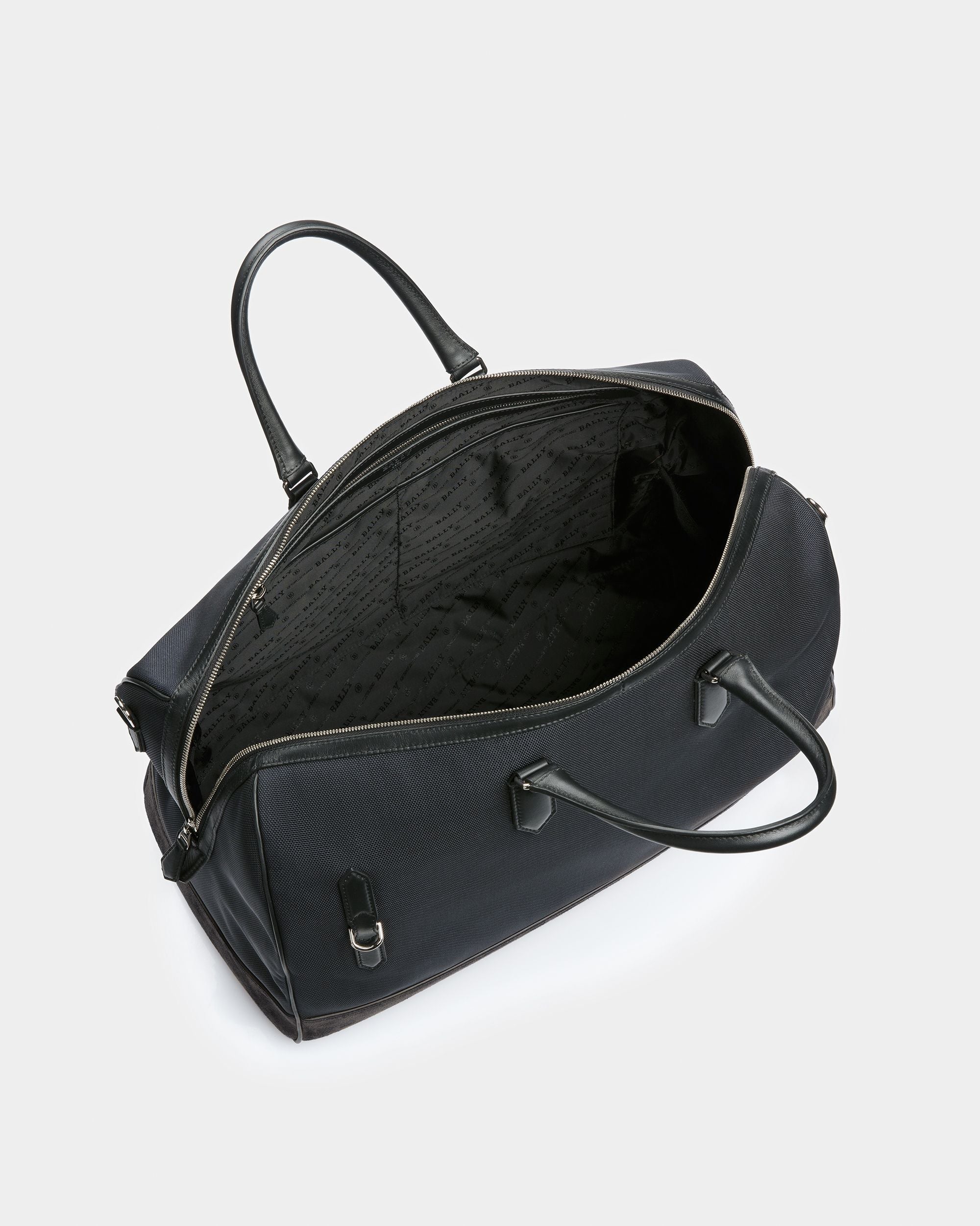 Bally Global - Caius Leather And Nylon Weekender Bag In Midnight - Blue
