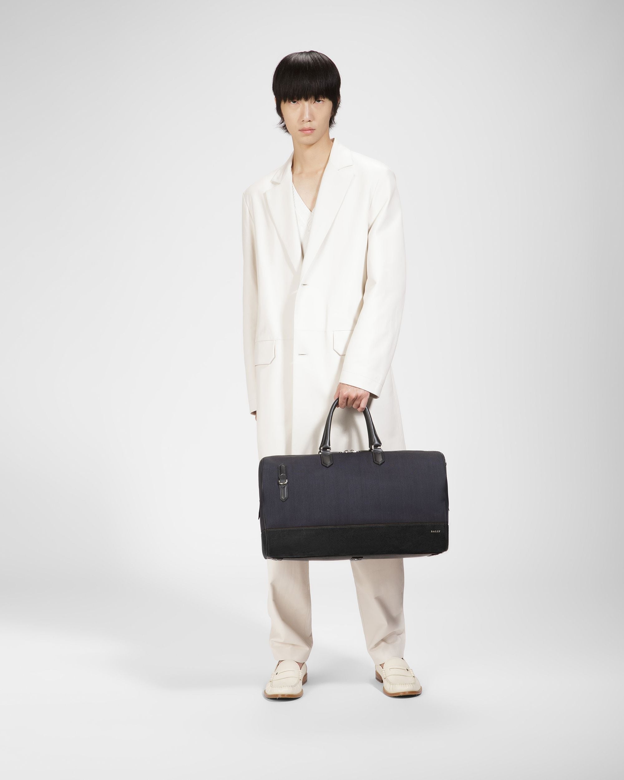 Bally Global - Caius Leather And Nylon Weekender Bag In Midnight - Blue