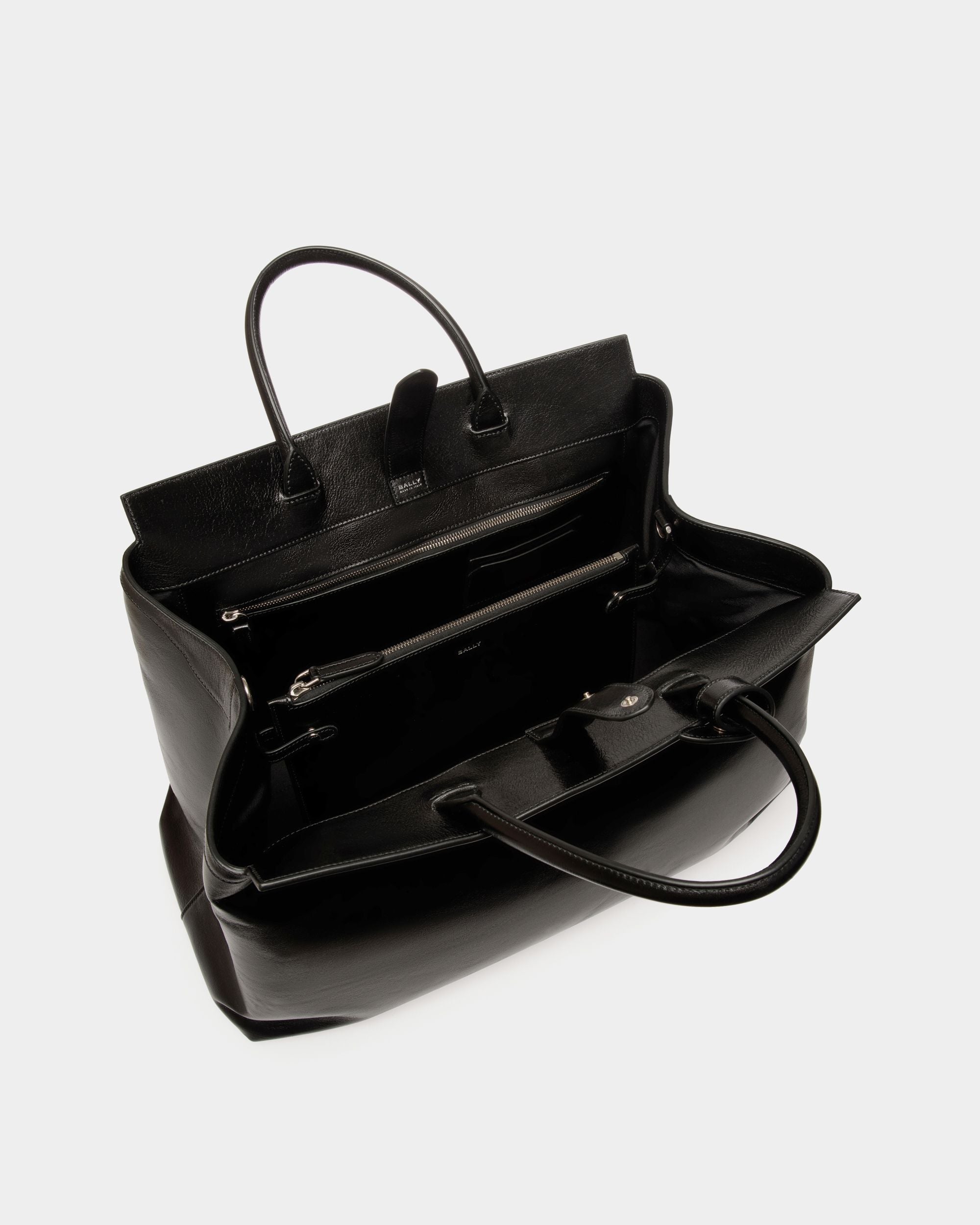 Bally Global - Bolso De Fin De Semana Deco De Piel Negra - Negro