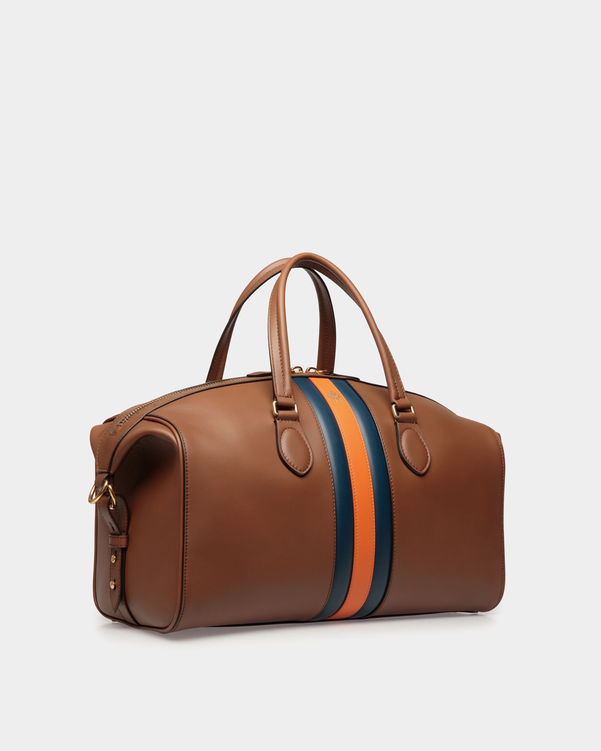 Bally Global - Sac De Week-End Beckett En Cuir Marron - Multicolore