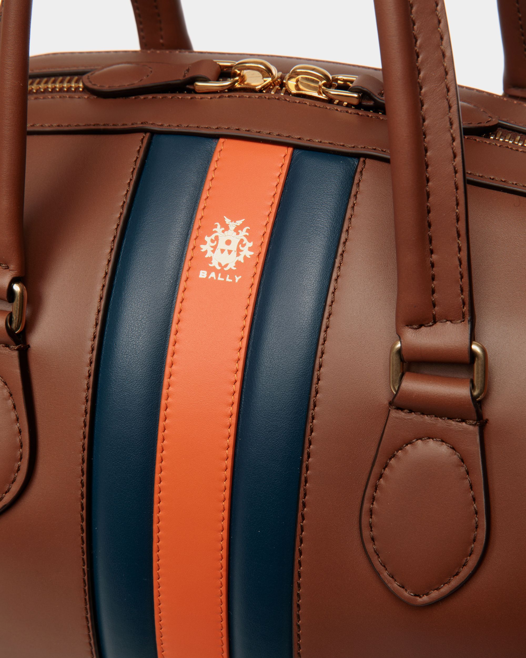 Bally Global - Sac De Week-End Beckett En Cuir Marron - Multicolore