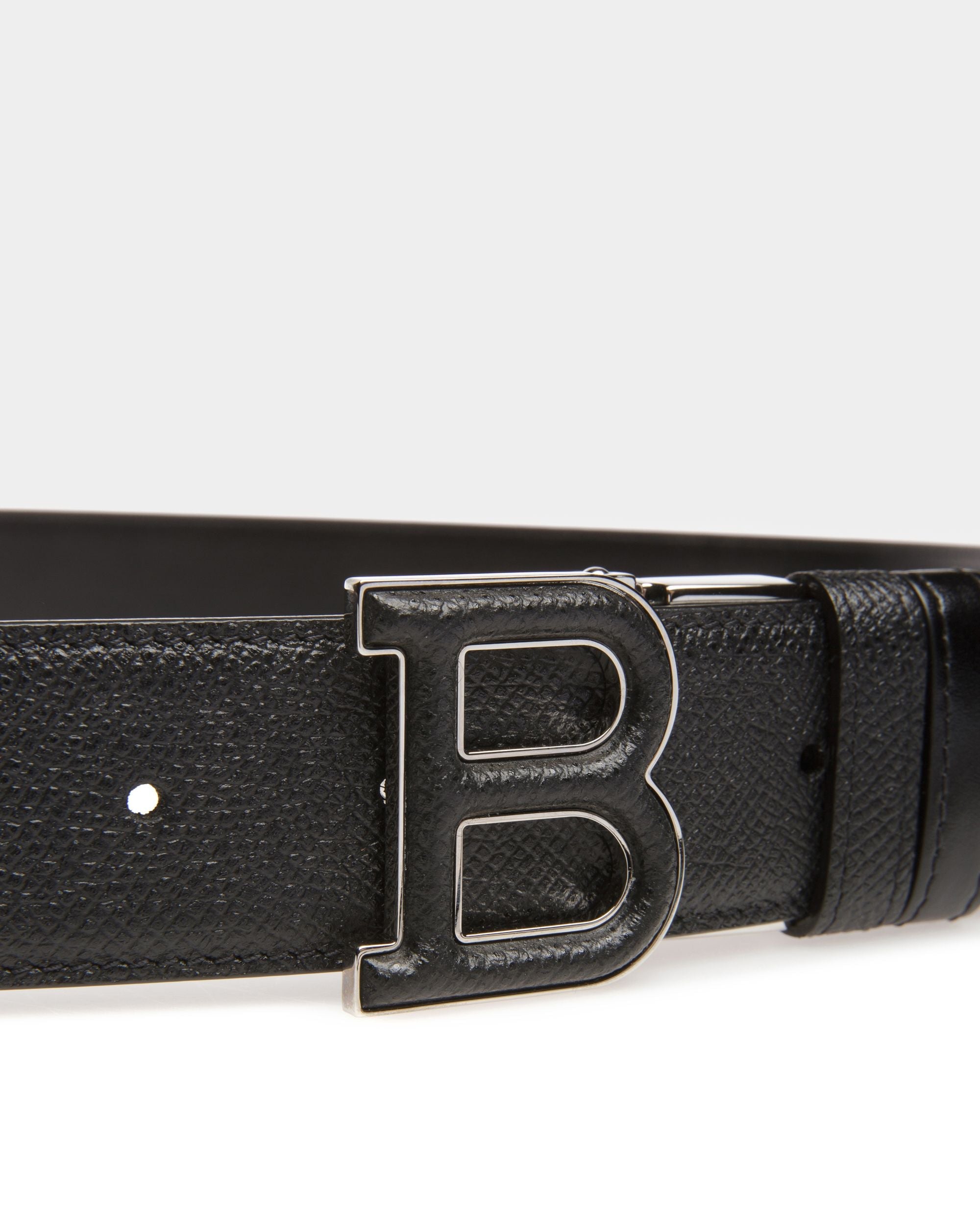 Bally Global - B Cinturón De 35 Mm En Cuero De Color Negro - Negro