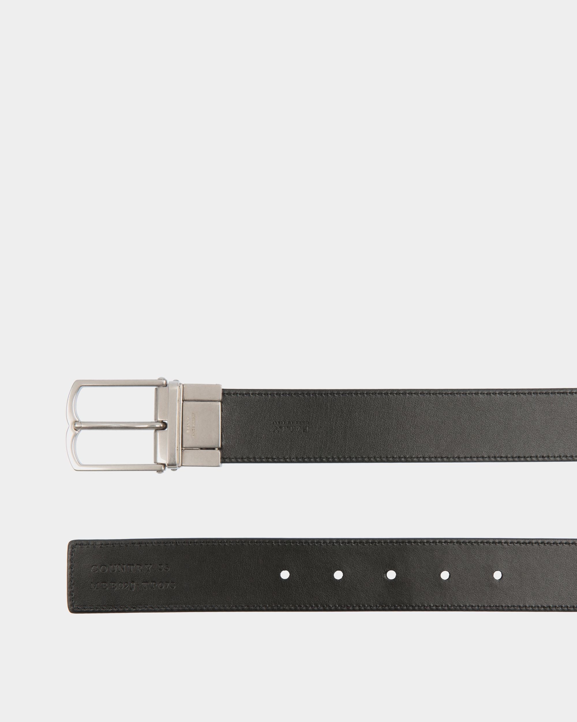Bally Global - Country 35mm Reversible And Adjustable Belt In Black Pennant Motif And Leather - Negro
