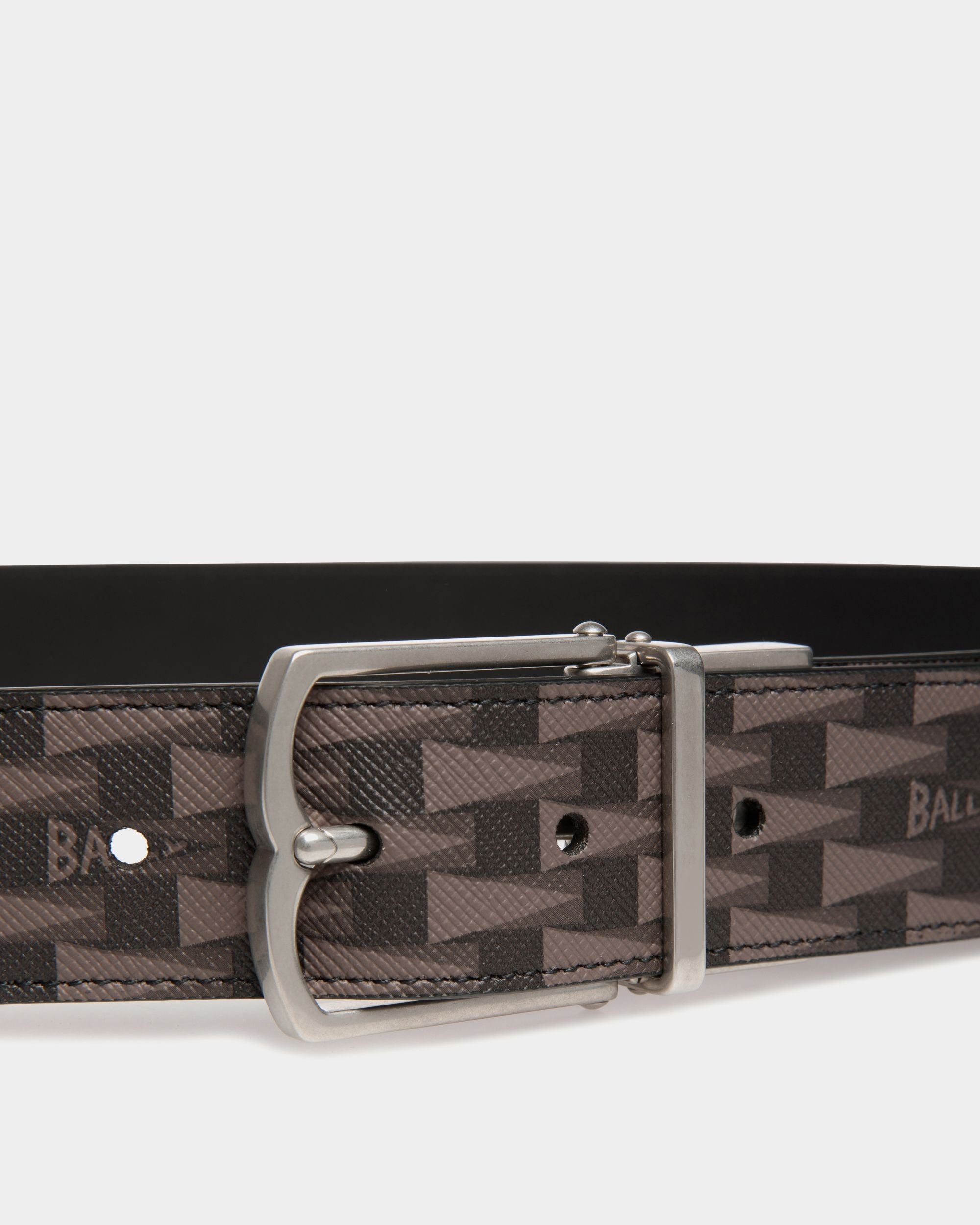 Bally Global - Country 35mm Reversible And Adjustable Belt In Black Pennant Motif And Leather - Negro