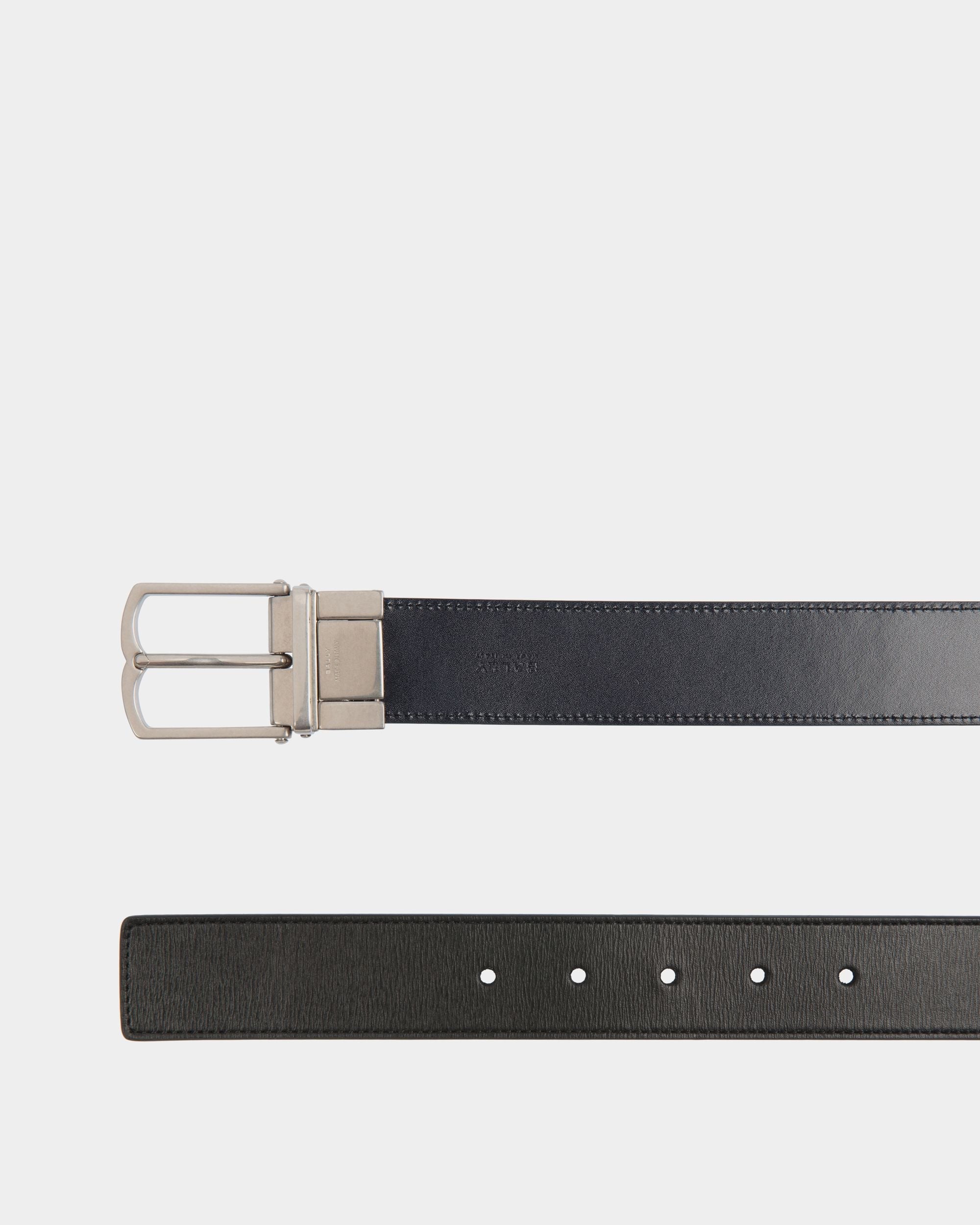 Bally Global - Country 35mm Reversible And Adjustable Belt In Black And Navy Blue Leather - Multicolor