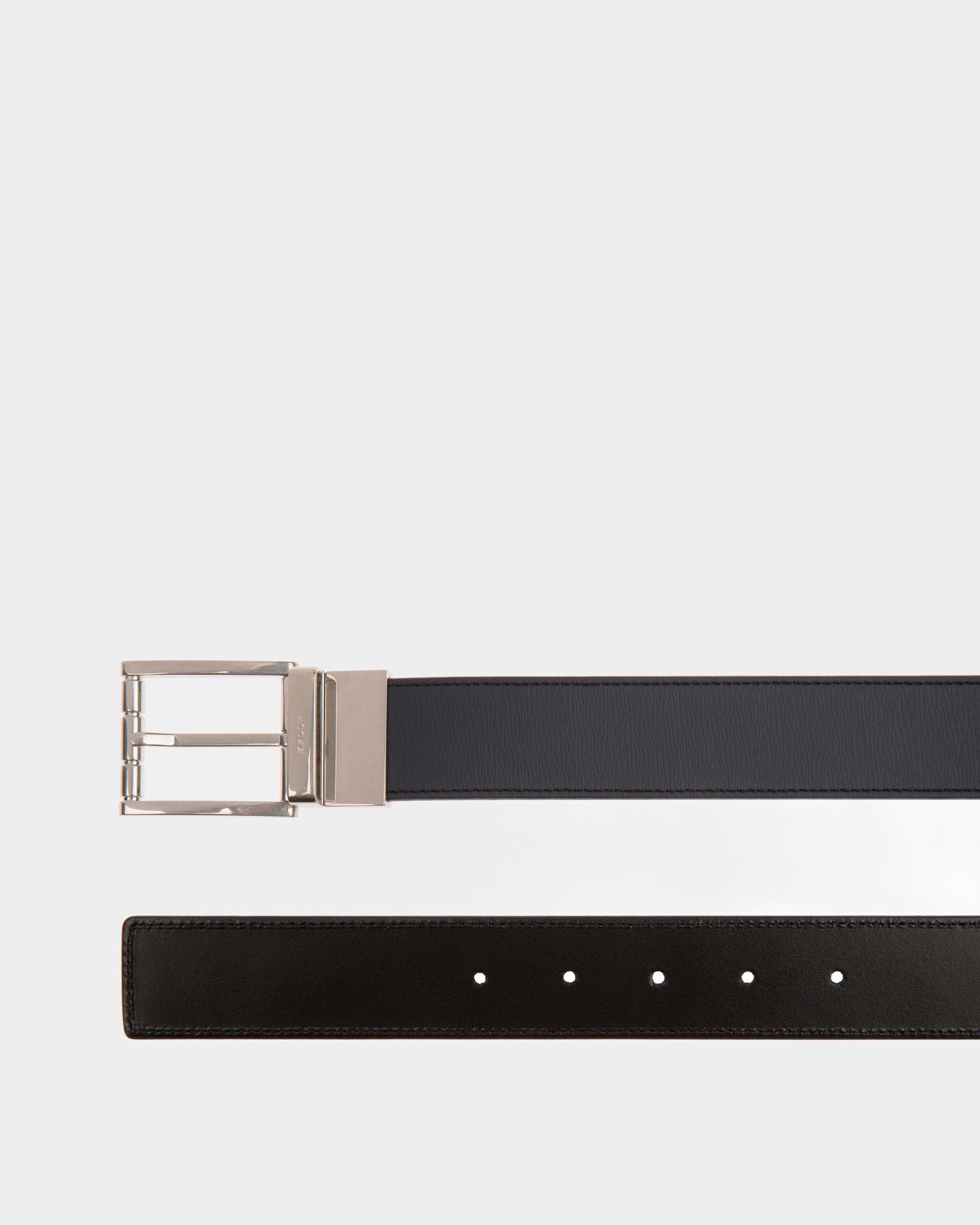 Bally Global - Dress Belt In Midnight Leather - Blue