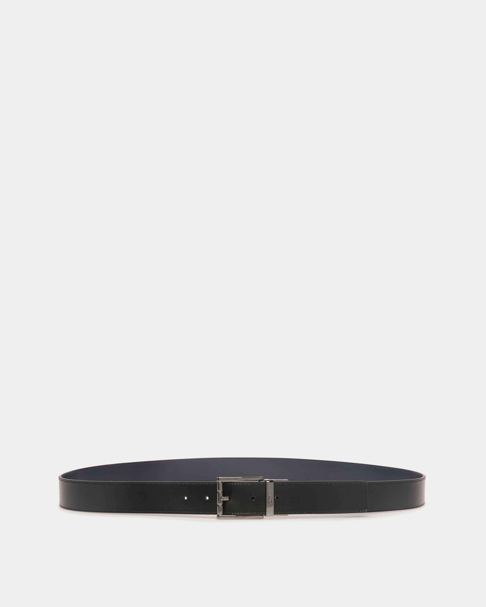 Bally Global - Cinturón Reversible Y Ajustable Astory De 35 Mm De Piel Negra Y Navy Blue - Multicolor