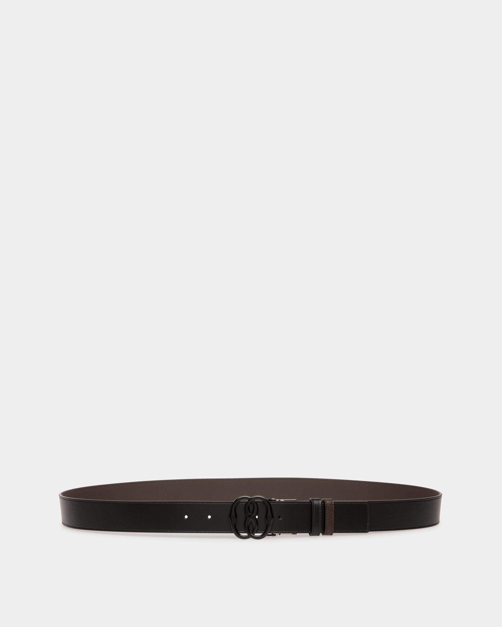 Bally Global - Bally Iconic Buckle Adjustable-Reversible Belt In Black Leather - Black