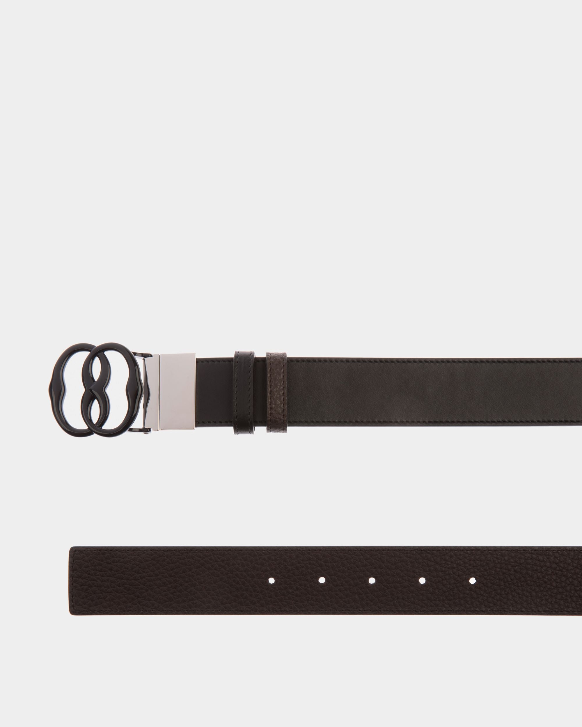 Bally Global - Bally Iconic Buckle Adjustable-Reversible Belt In Black Leather - Black