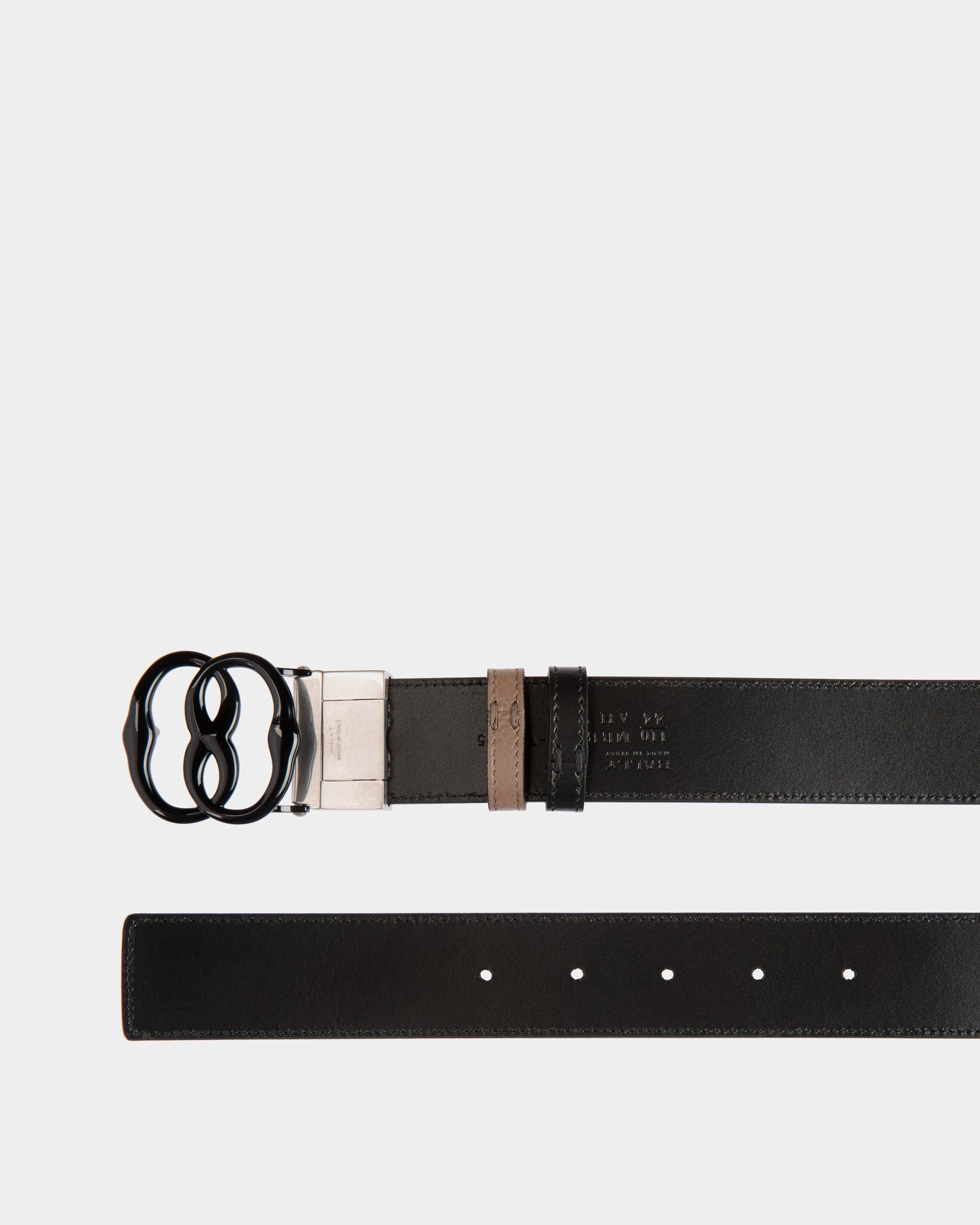 Bally Global - Emblem 35mm Reversible And Adjustable Belt in Taupe And Black Leather - Multicolor
