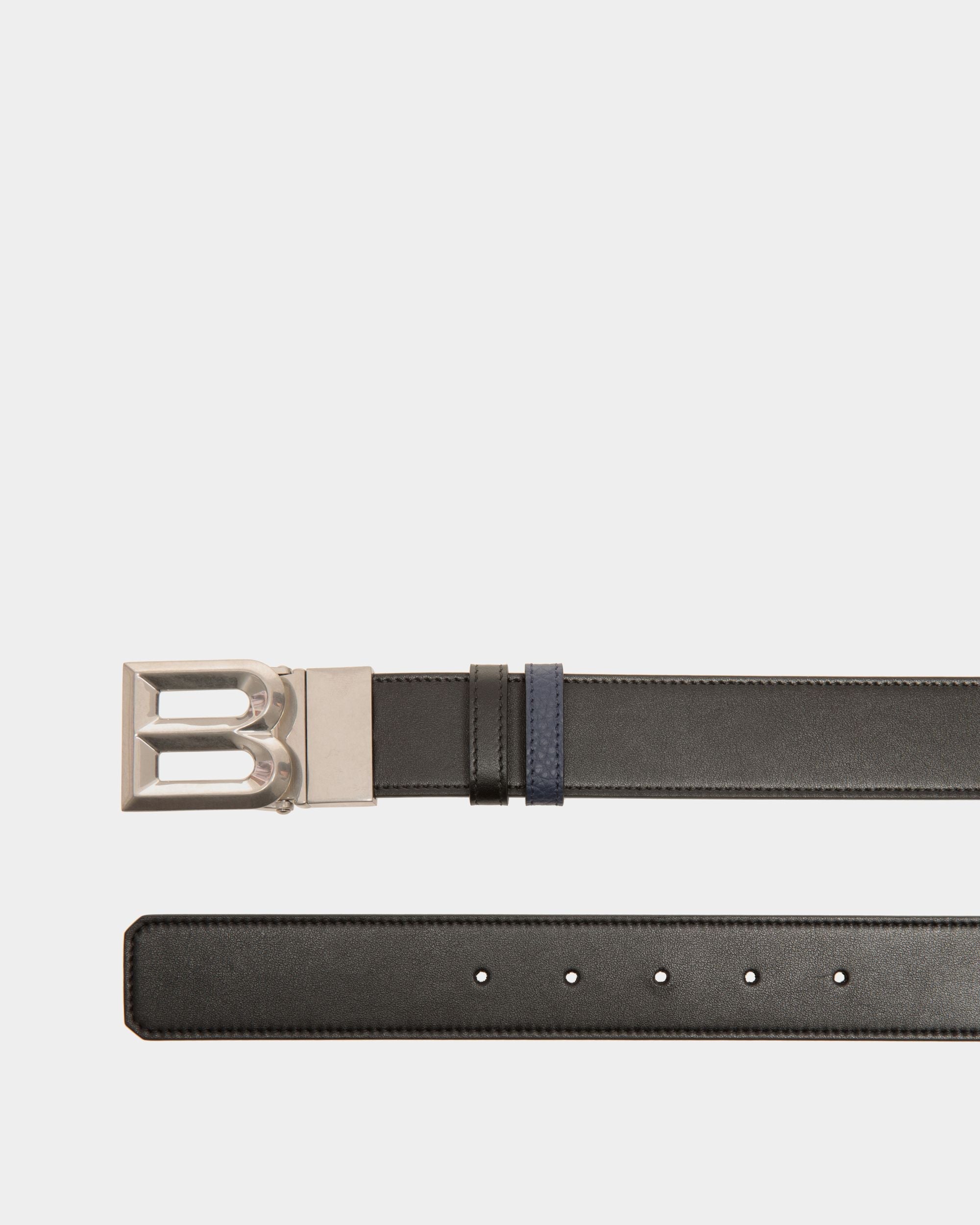 Bally Global - B Bold 35Mm Reversible And Adjustable Belt In Black And Marine Leather - Blue