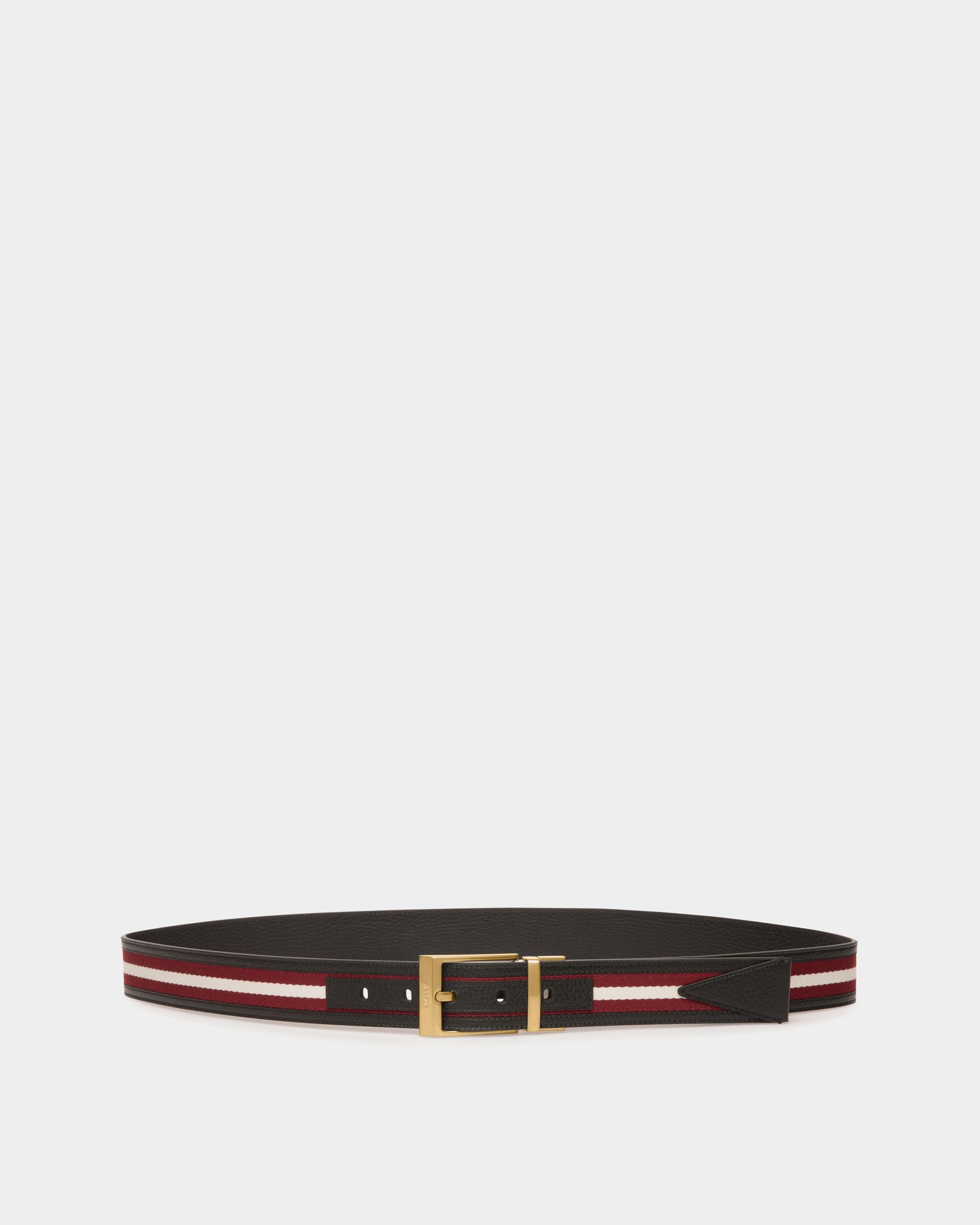 Bally Global - Cinturón Reversible Shiffie 35 Mm De Tela Y Piel Roja Y Blanca - Multicolor