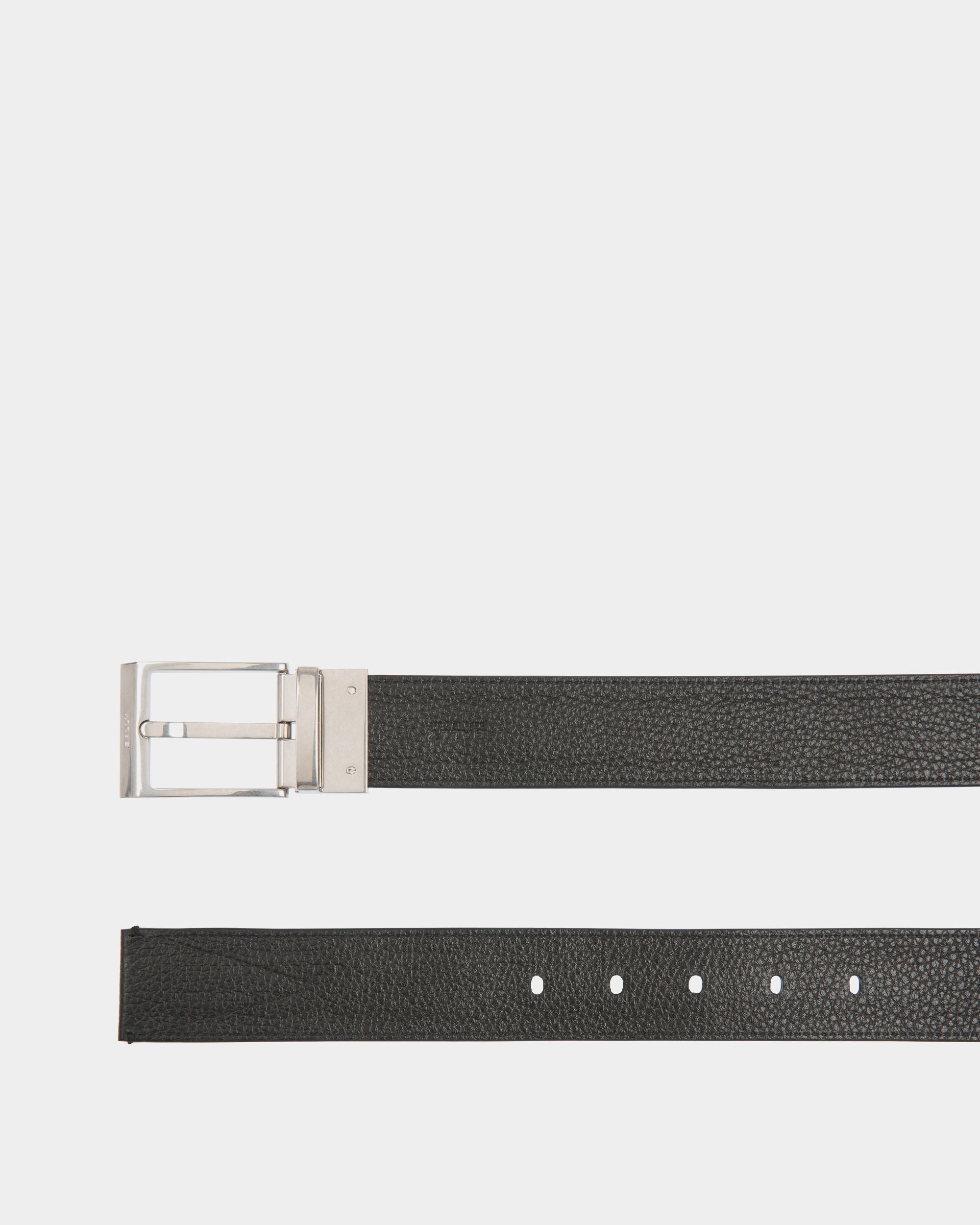 Bally Global - Shiffie 35mm Reversible Belt in Bottle Green And White Fabric And Leather - Multicolor