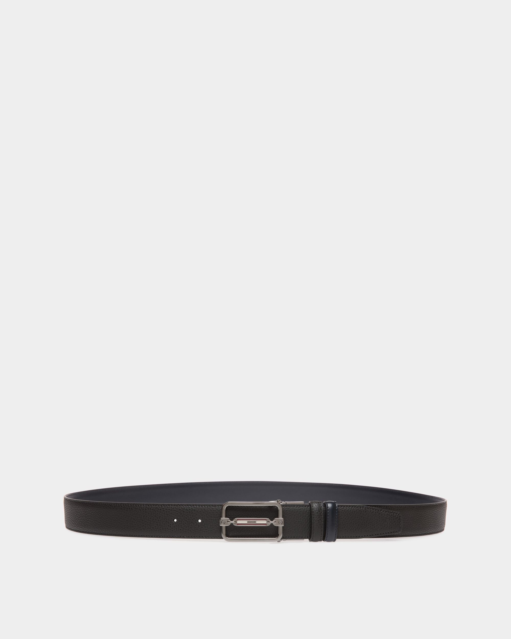 Bally Global - Cinturón Reversible Y Ajustable De Piel Negra - Negro