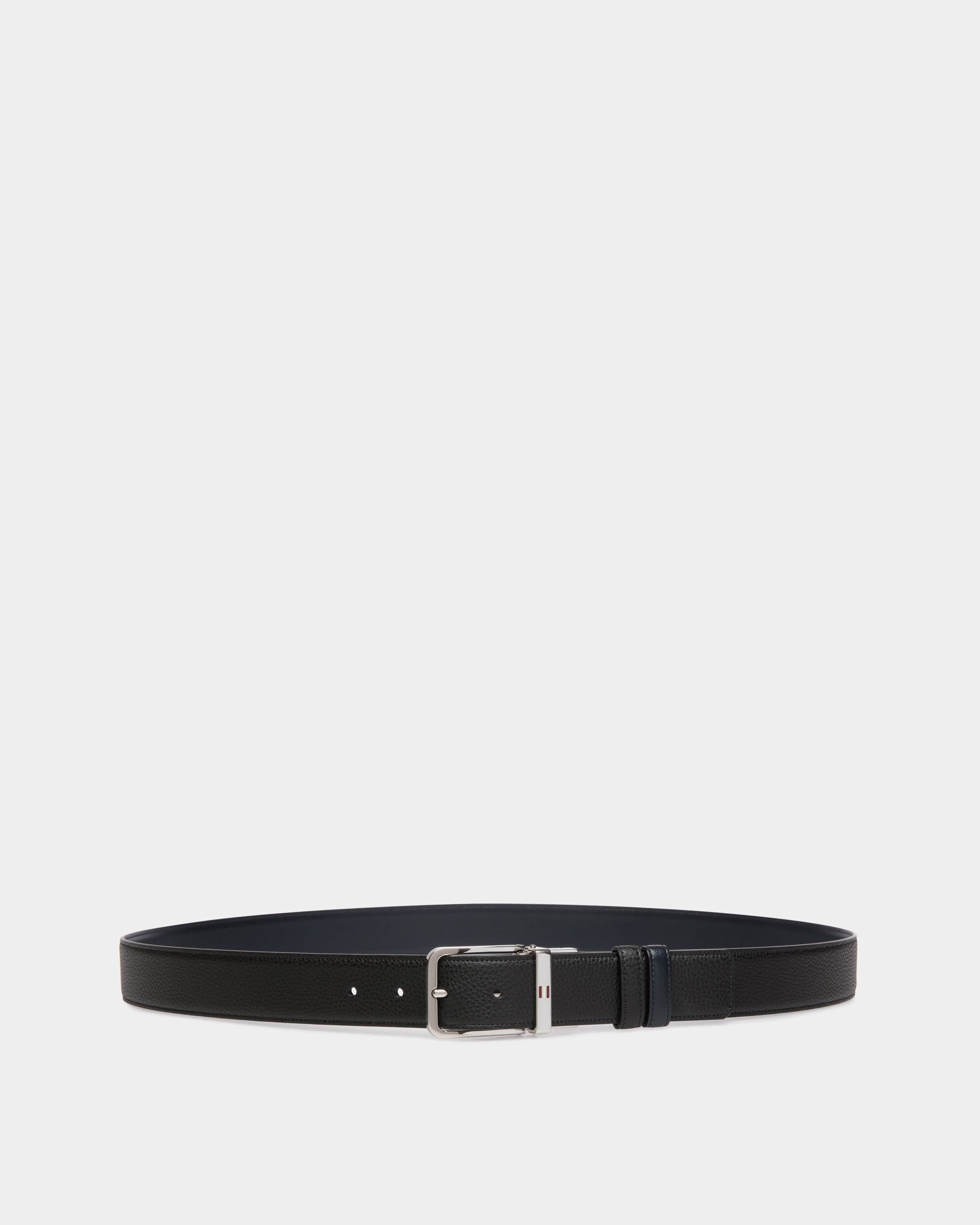 Bally Global - Cinturón Reversible Y Ajustable De Piel Negra - Negro