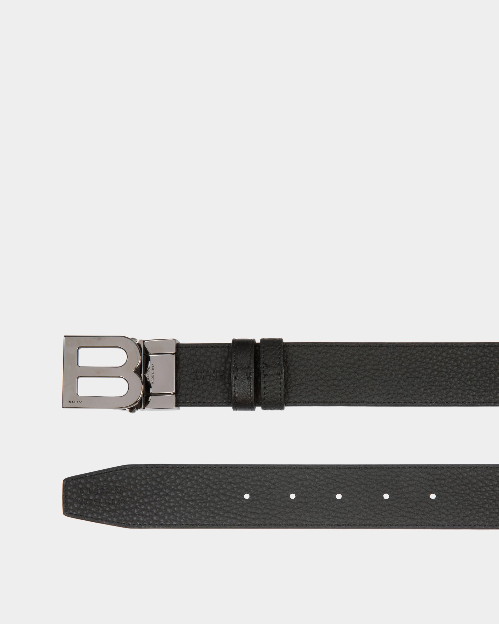 Bally Global - B Logo 35mm Reversible And Adjustable Belt in Black Leather - Black