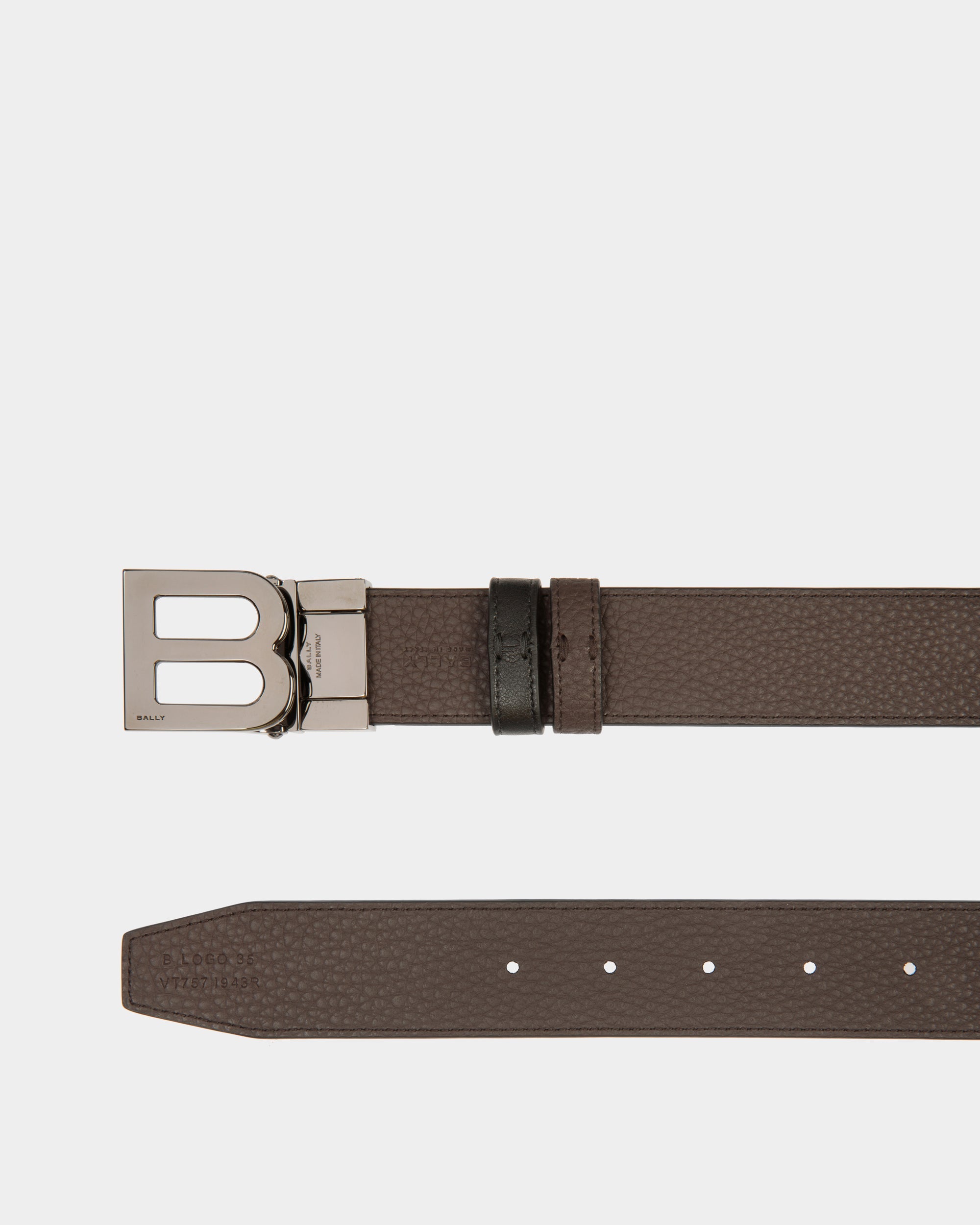 Bally Global - B Logo 35mm Reversible And Adjustable Belt in Black And Ebano Leather - Multicolor