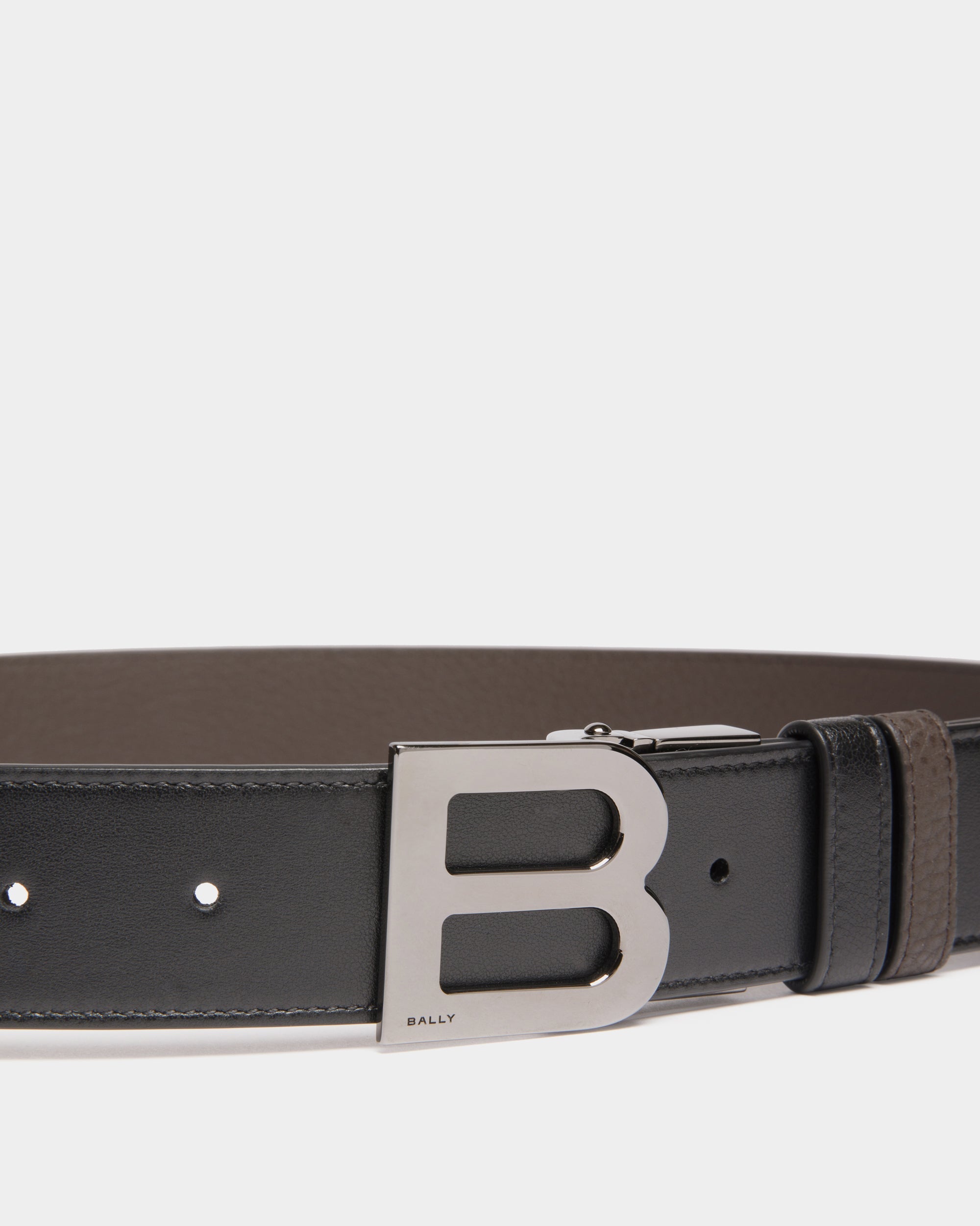 Bally Global - B Logo 35mm Reversible And Adjustable Belt in Black And Ebano Leather - Multicolor