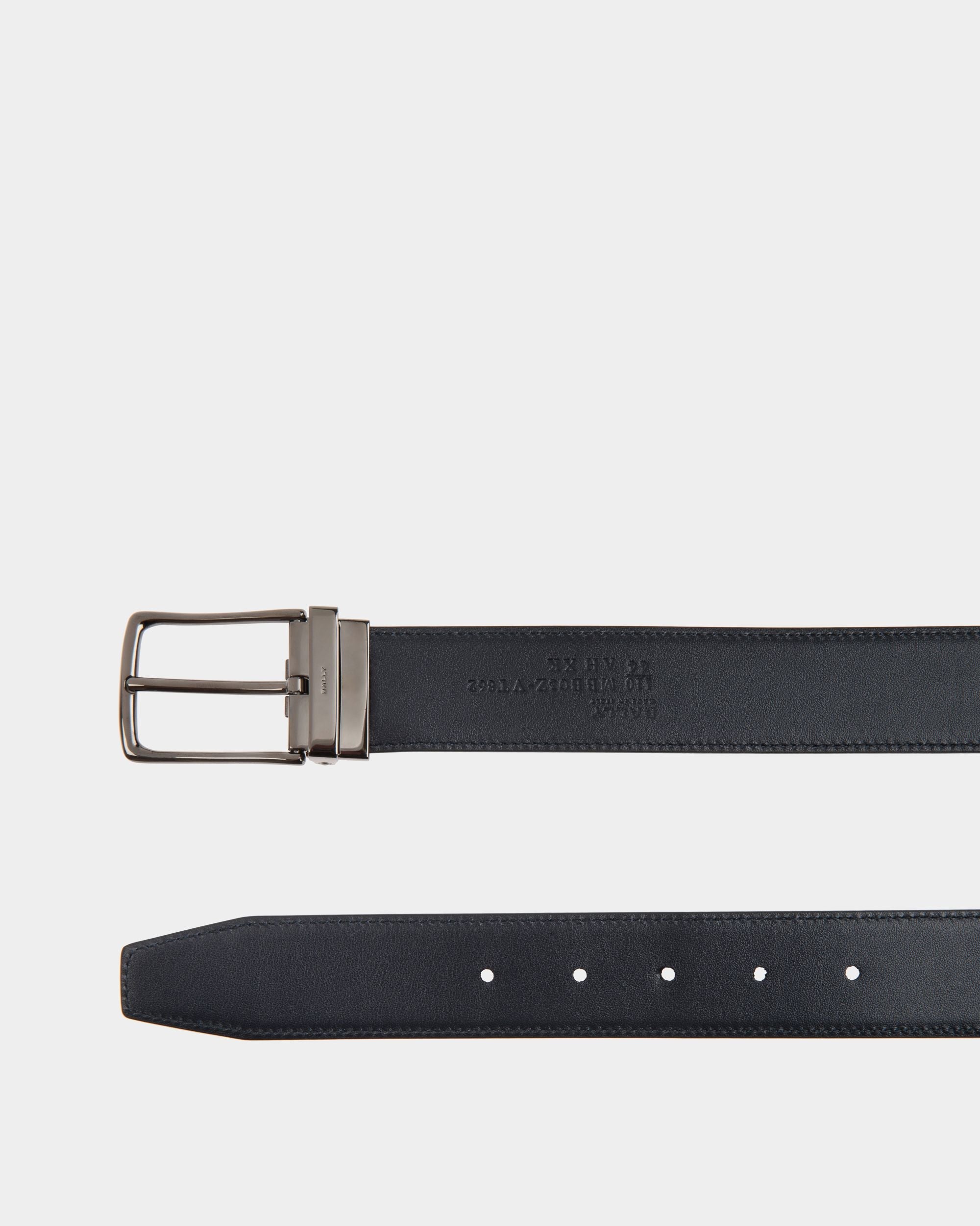 Bally Global - Ketter 35mm Reversible And Adjustable Belt in Black And Navy Blue Leather - Multicolor