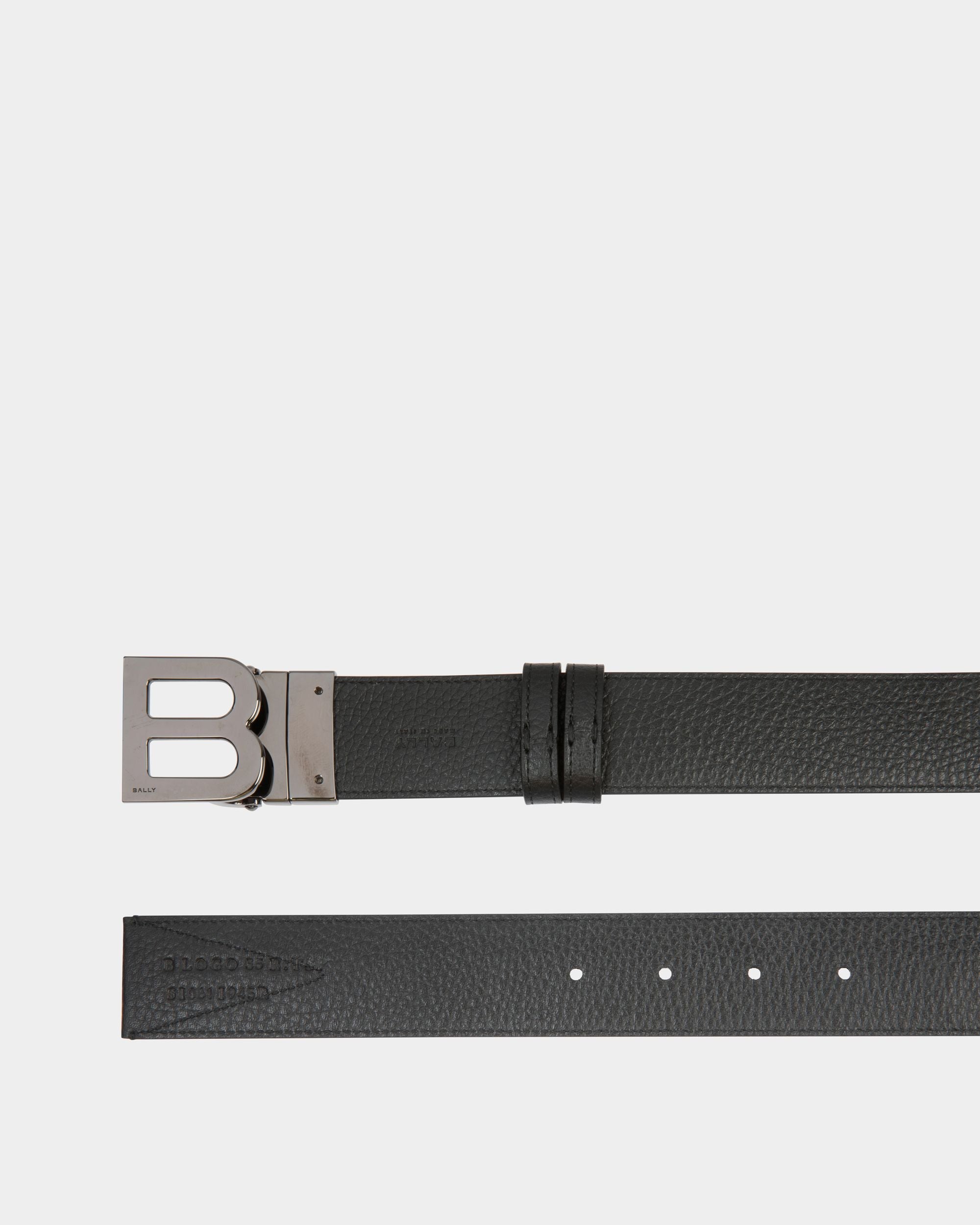 Bally Global - B Logo 35mm Reversible Belt in Black and White Fabric And Leather - Multicolor