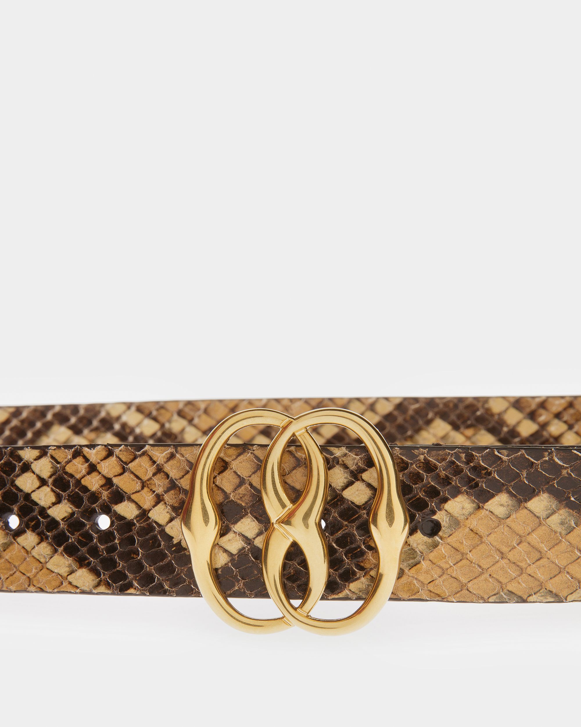 Bally Global - Emblem Printed Python 35mm Belt - Marrón