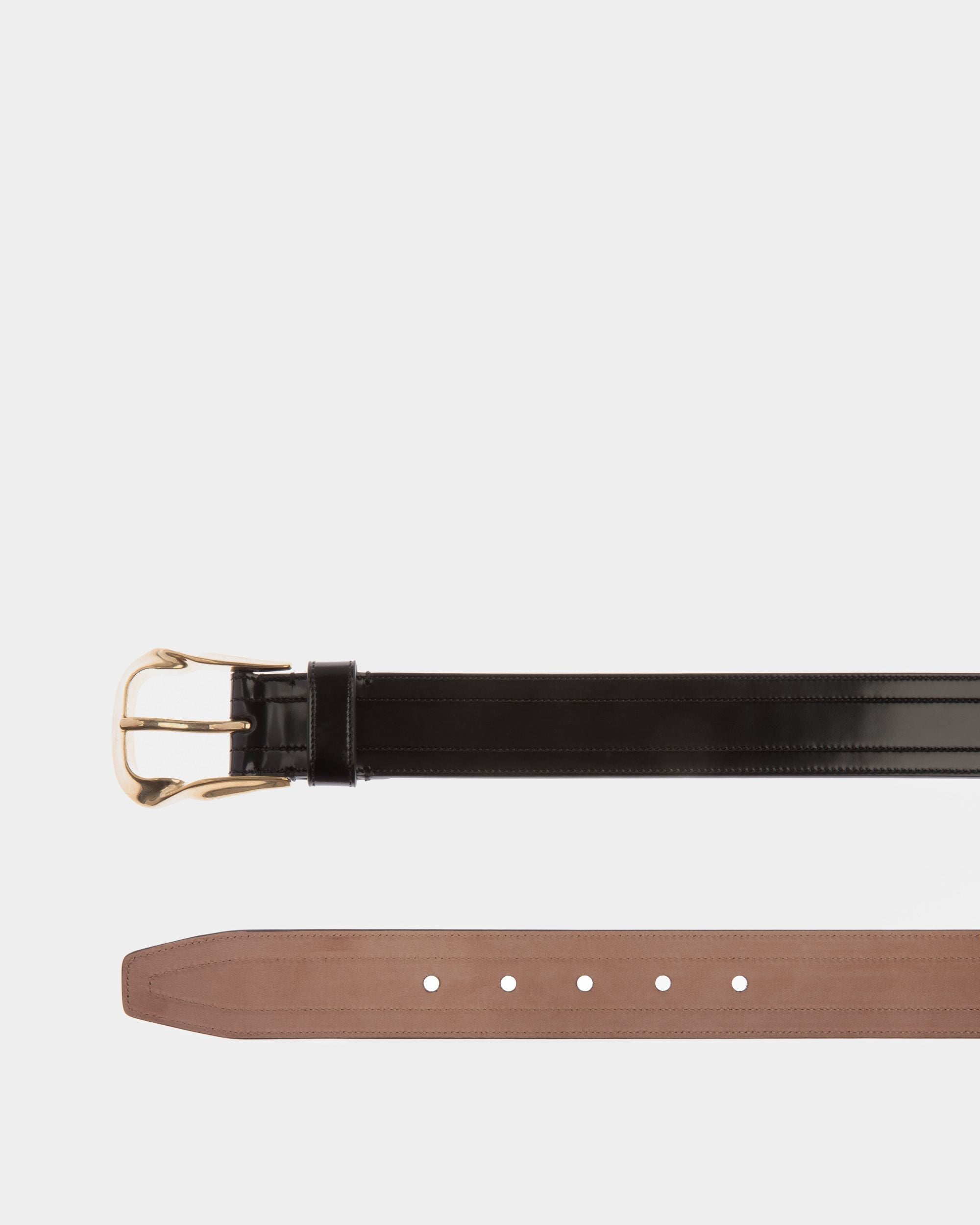 Bally Global - Cinturón Spin 35 Mm De Piel Negra - Negro