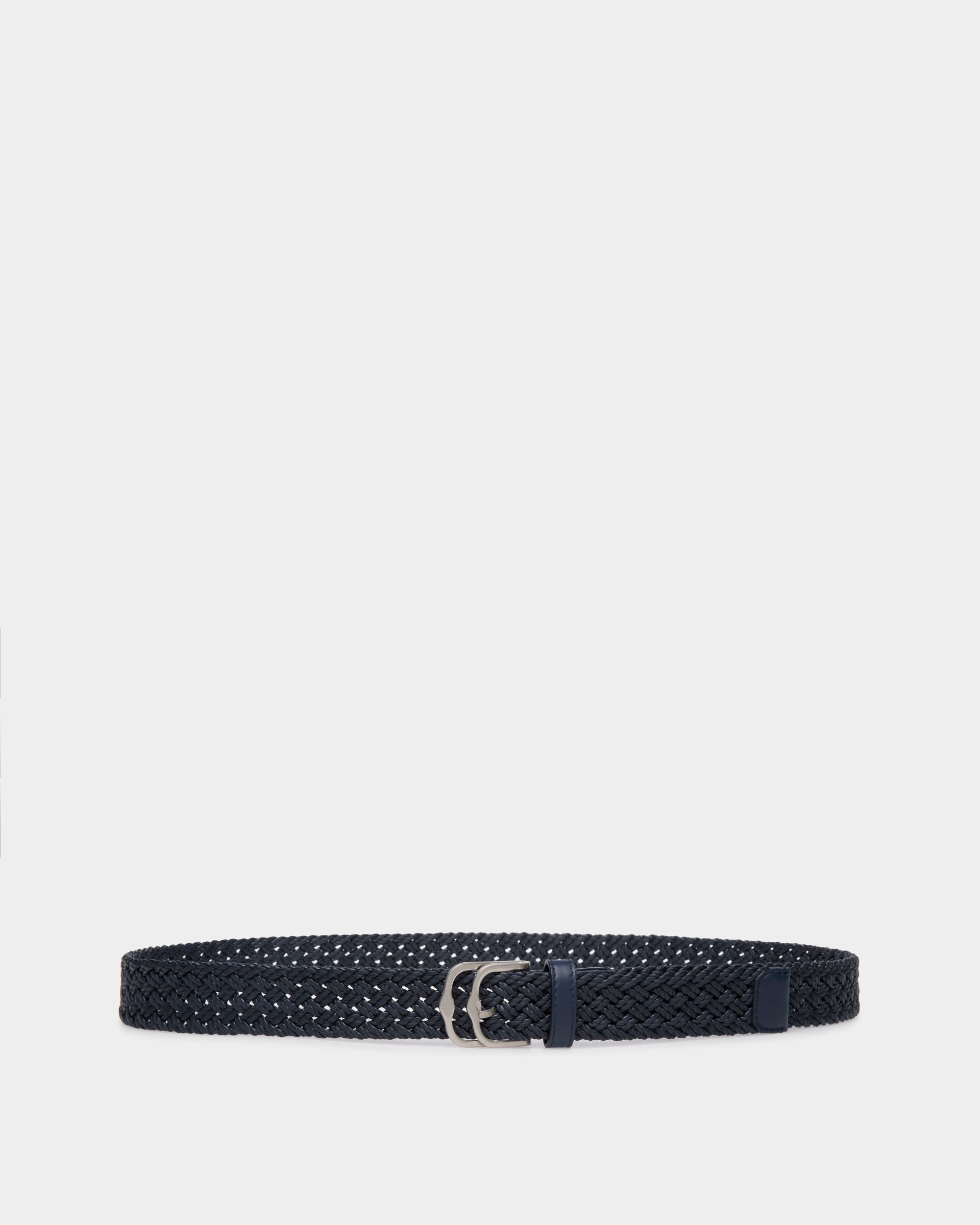 Bally Global - Embert 30mm Belt in Fabric And Leather - Blue