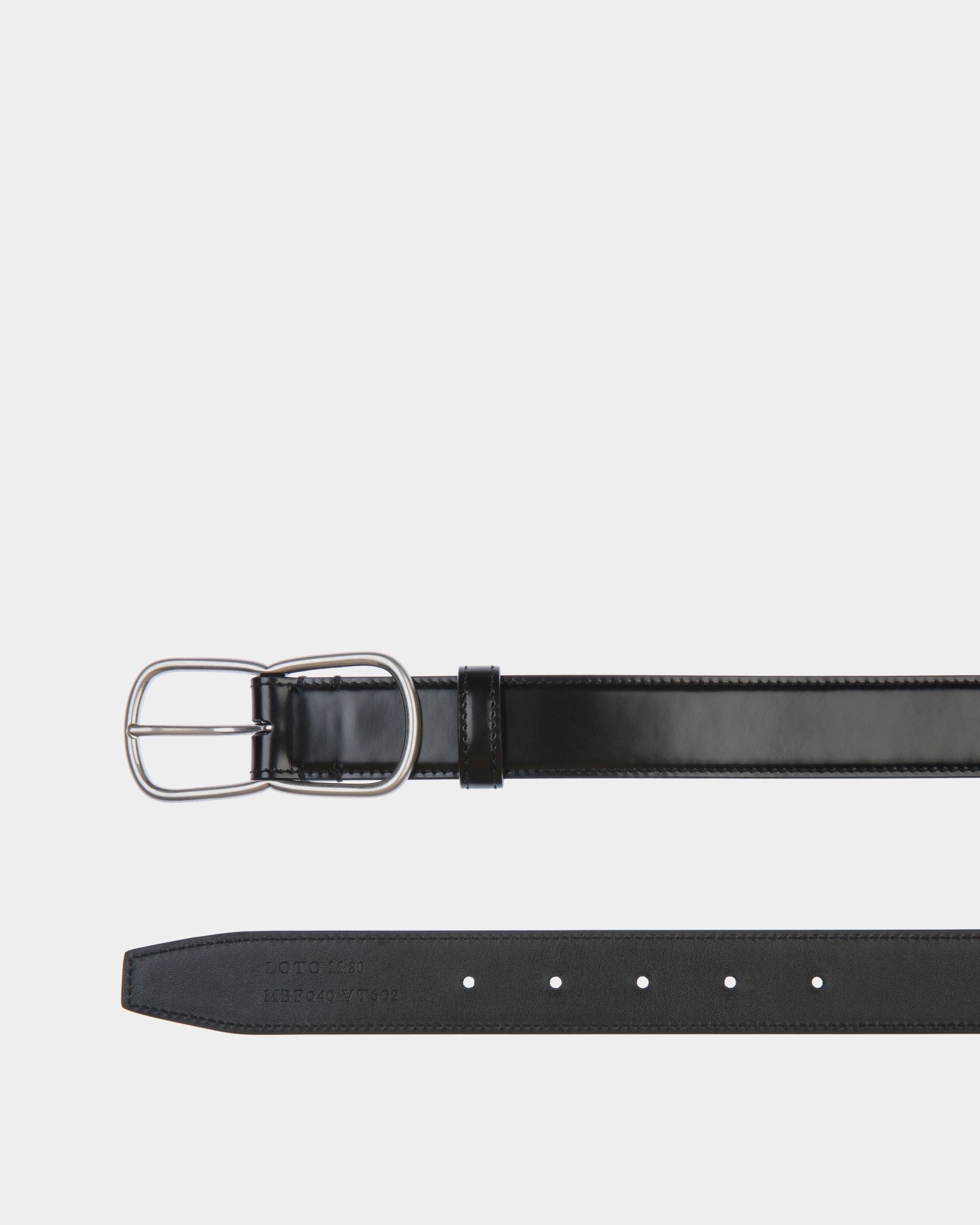 Bally Global - Loto 30mm Belt in Black Brushed Leather - Black