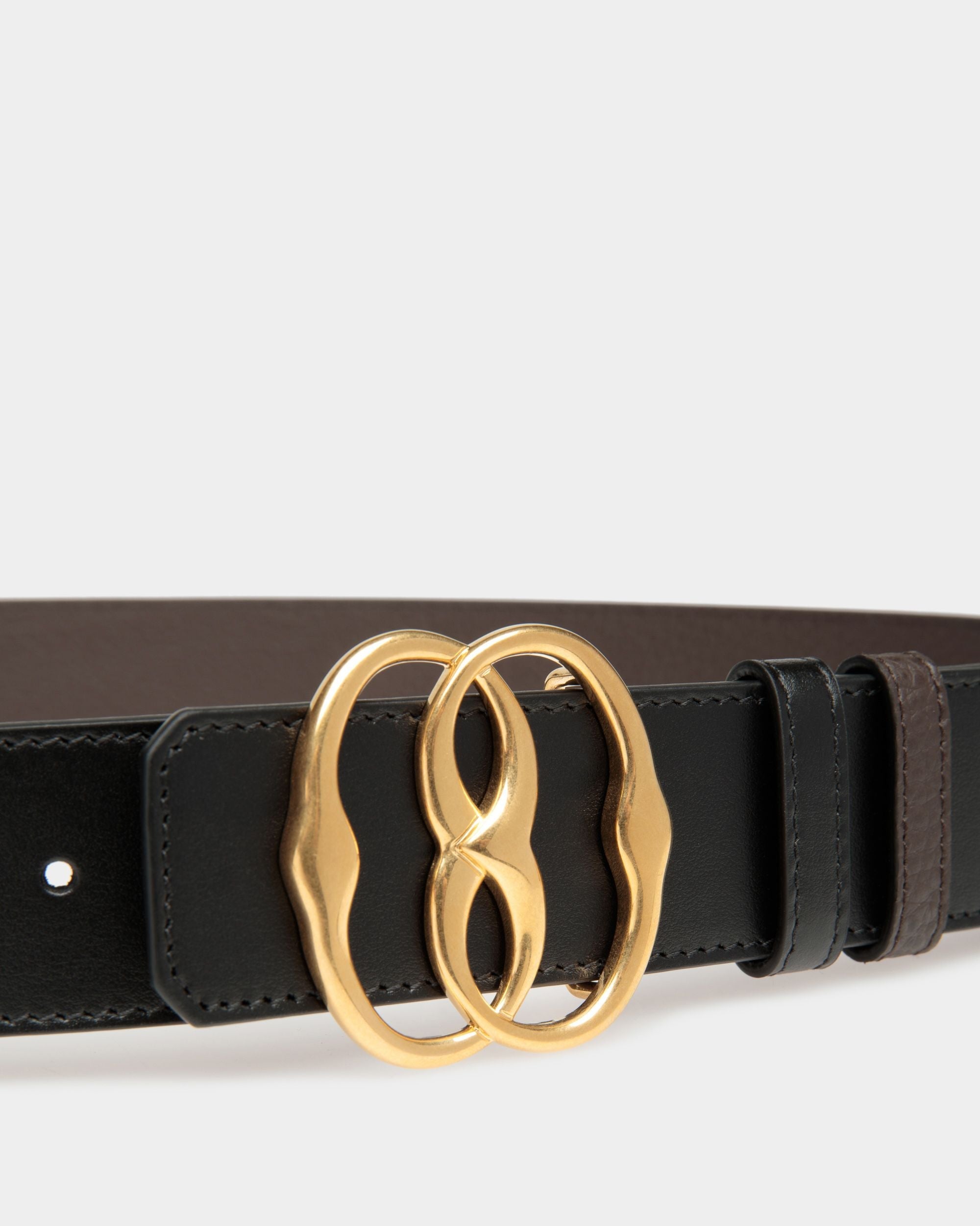 Bally Global - Bally Iconic 35mm Belt In Brown And Black Leather - Brown