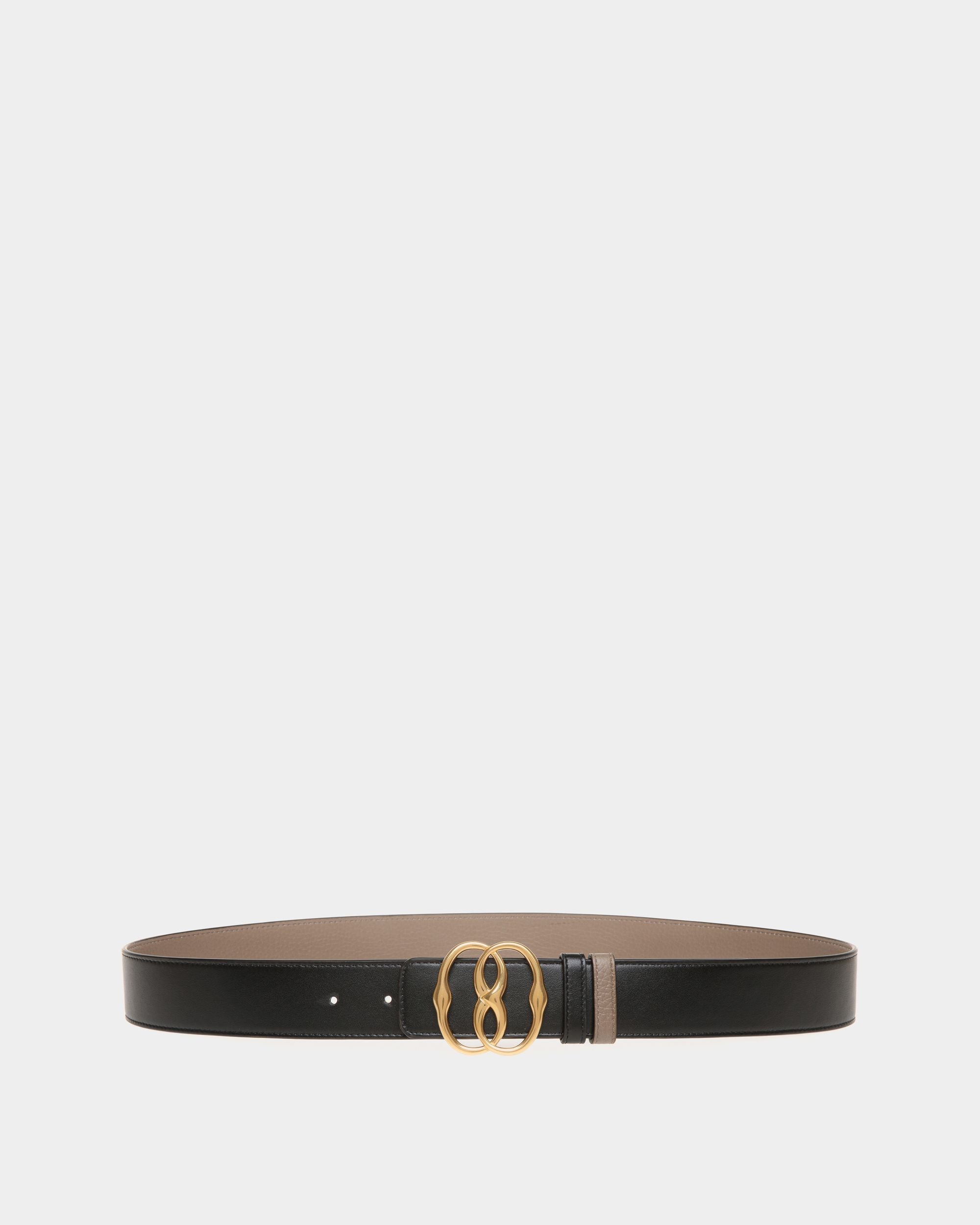 Bally Global - Emblem 35mm Reversible Belt in Taupe And Black Leather - Multicolore