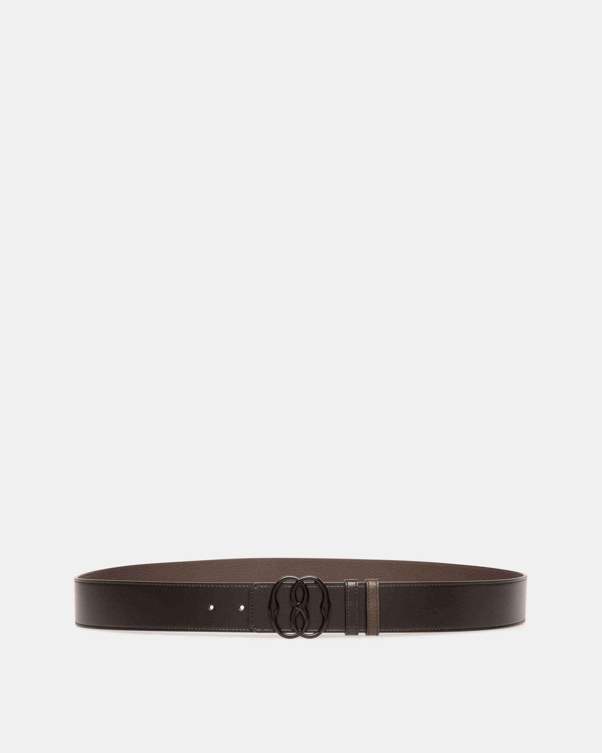 Bally Global - Emblem 40mm Reversible Belt in Ebano and Black Leather - Multicolor