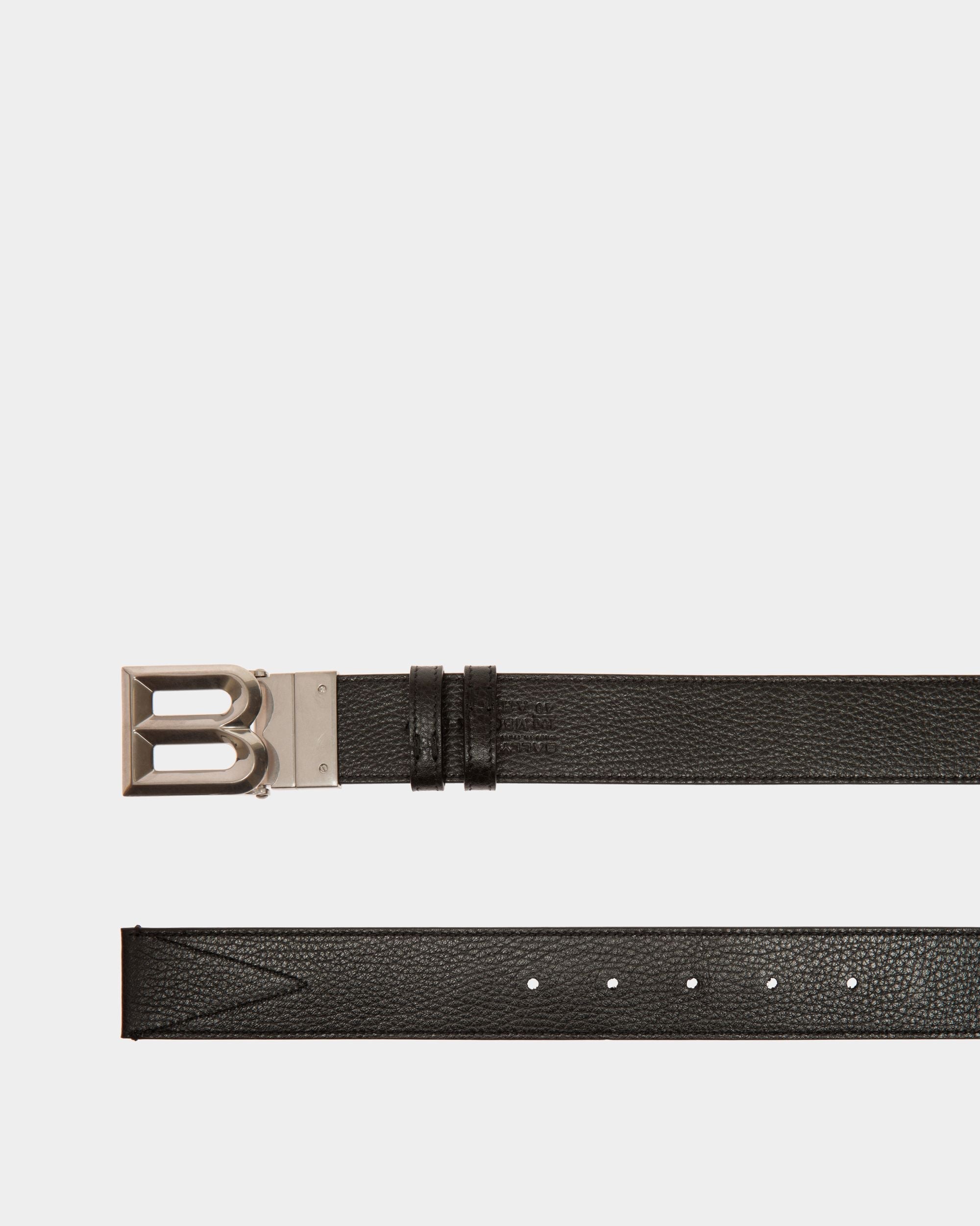Bally Global - B Bold 35mm Reversible Belt in Fabric And Leather - Black