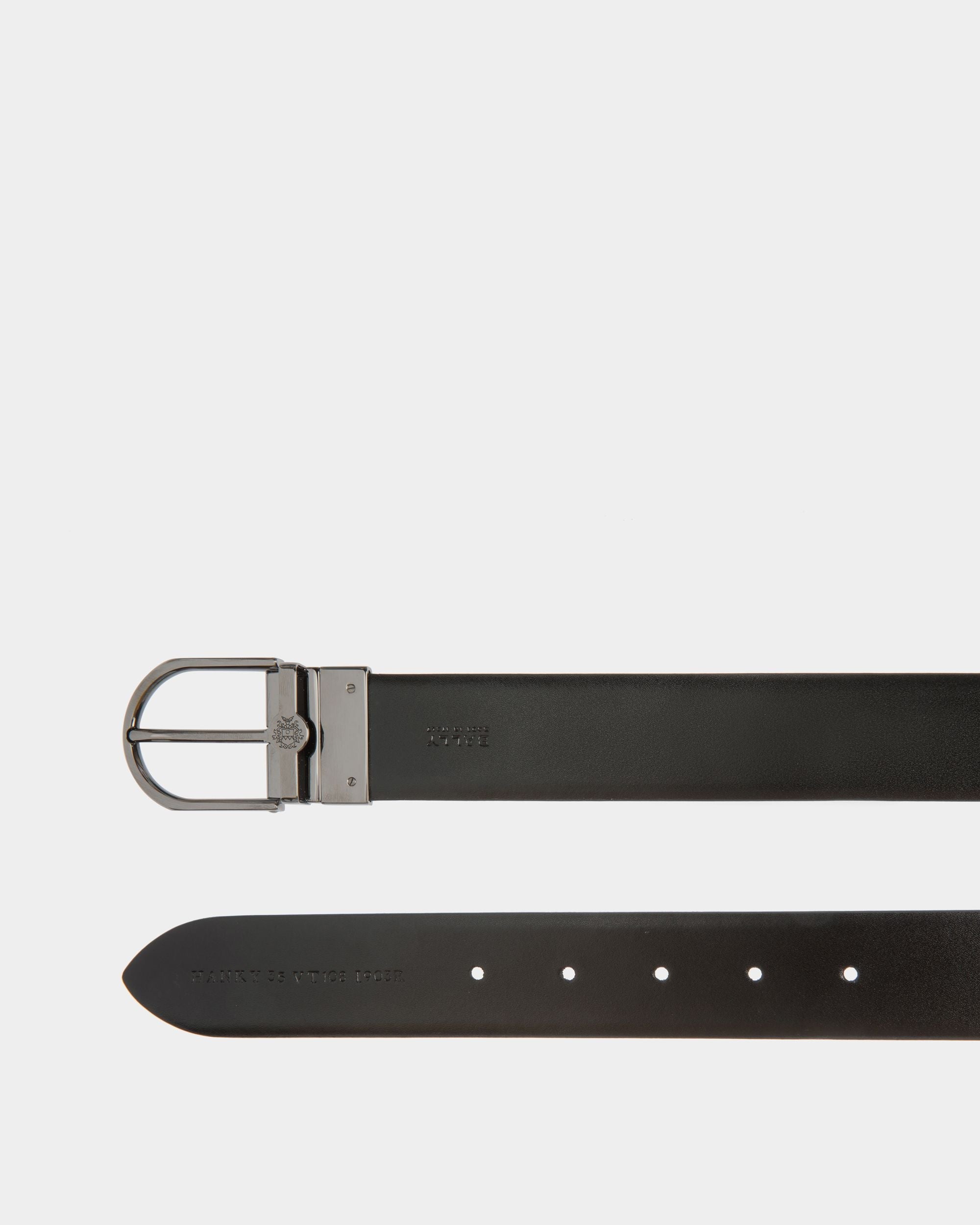 Bally Global - Hanky 35mm Reversible Belt in Black Leather - Black