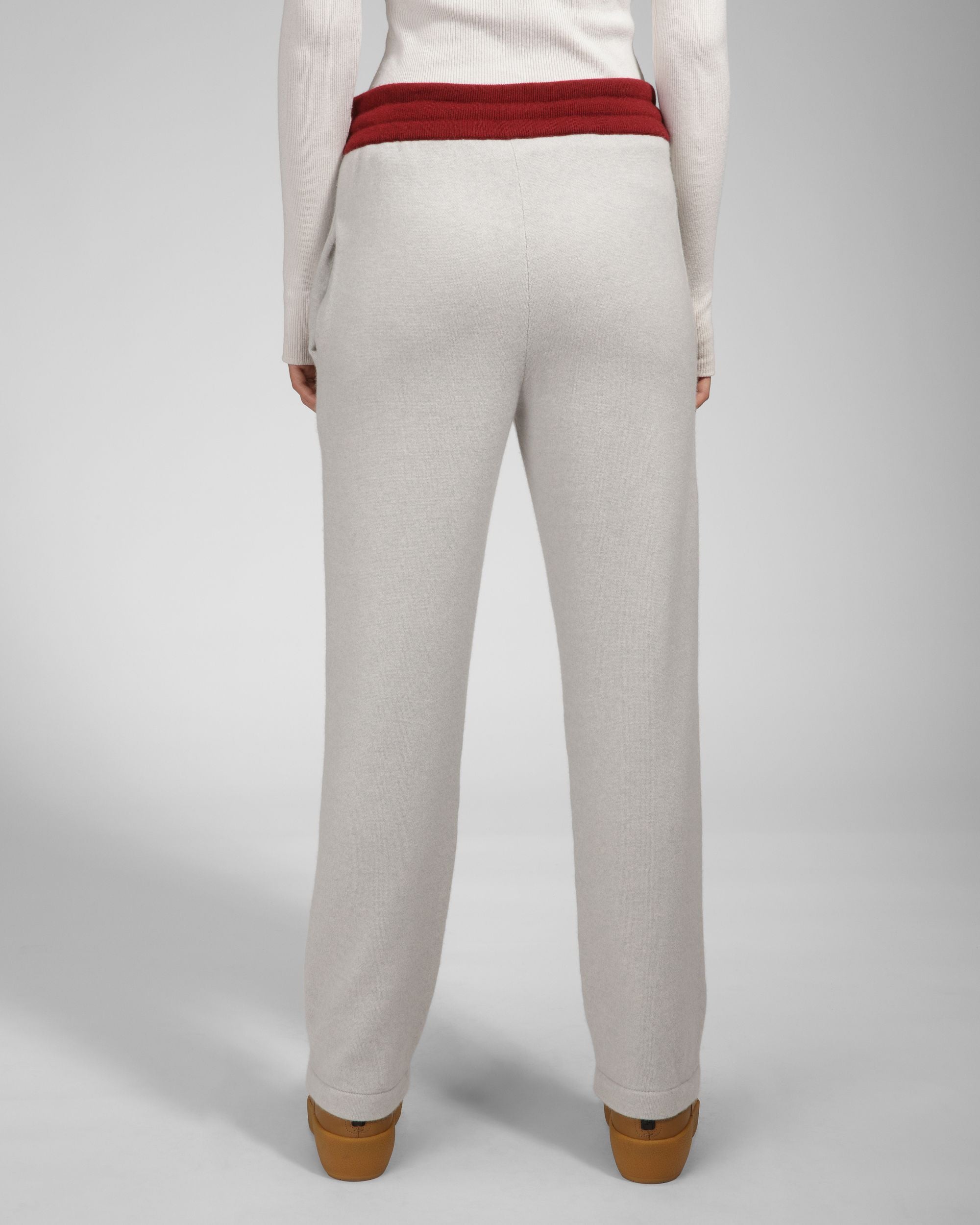 Bally Global - Curling Collection Pants in Light Grey and Red Cashmere - Multicolor