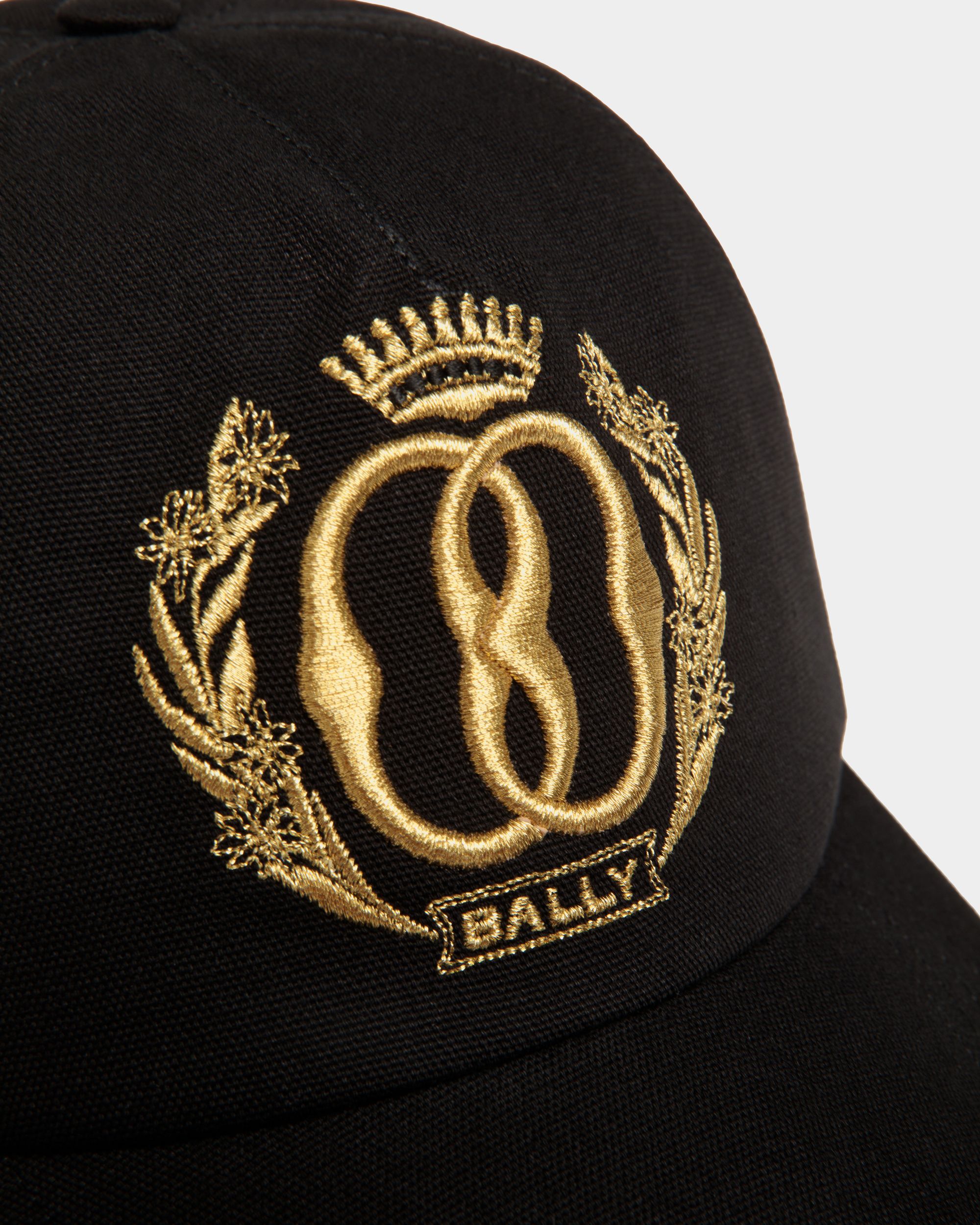 Bally Global - Gorra De Algodón Negro Con Emblem Bordado - Negro