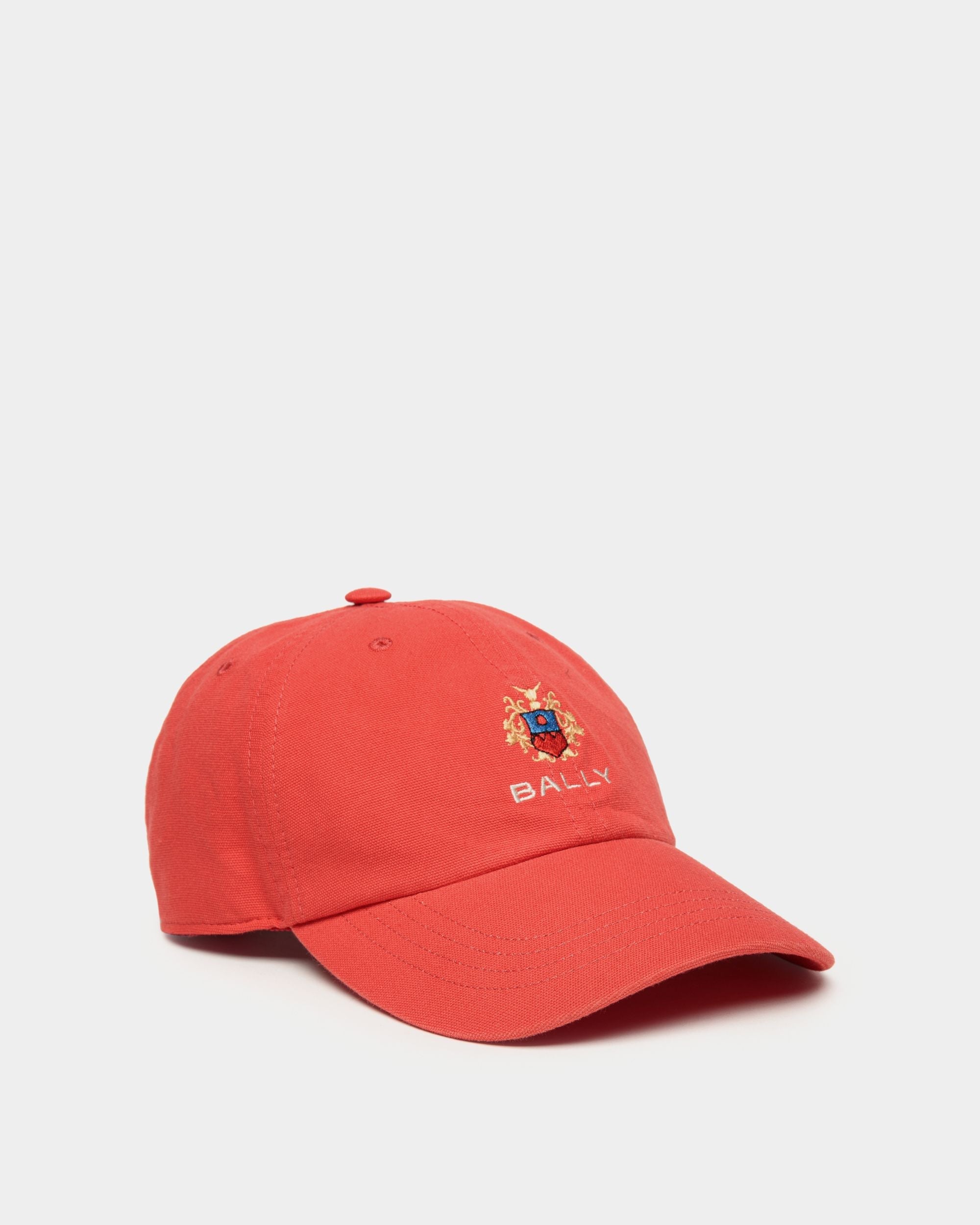 Bally Global - Casquette De Baseball Bally Crest Logo En Coton Candy Red - Rouge