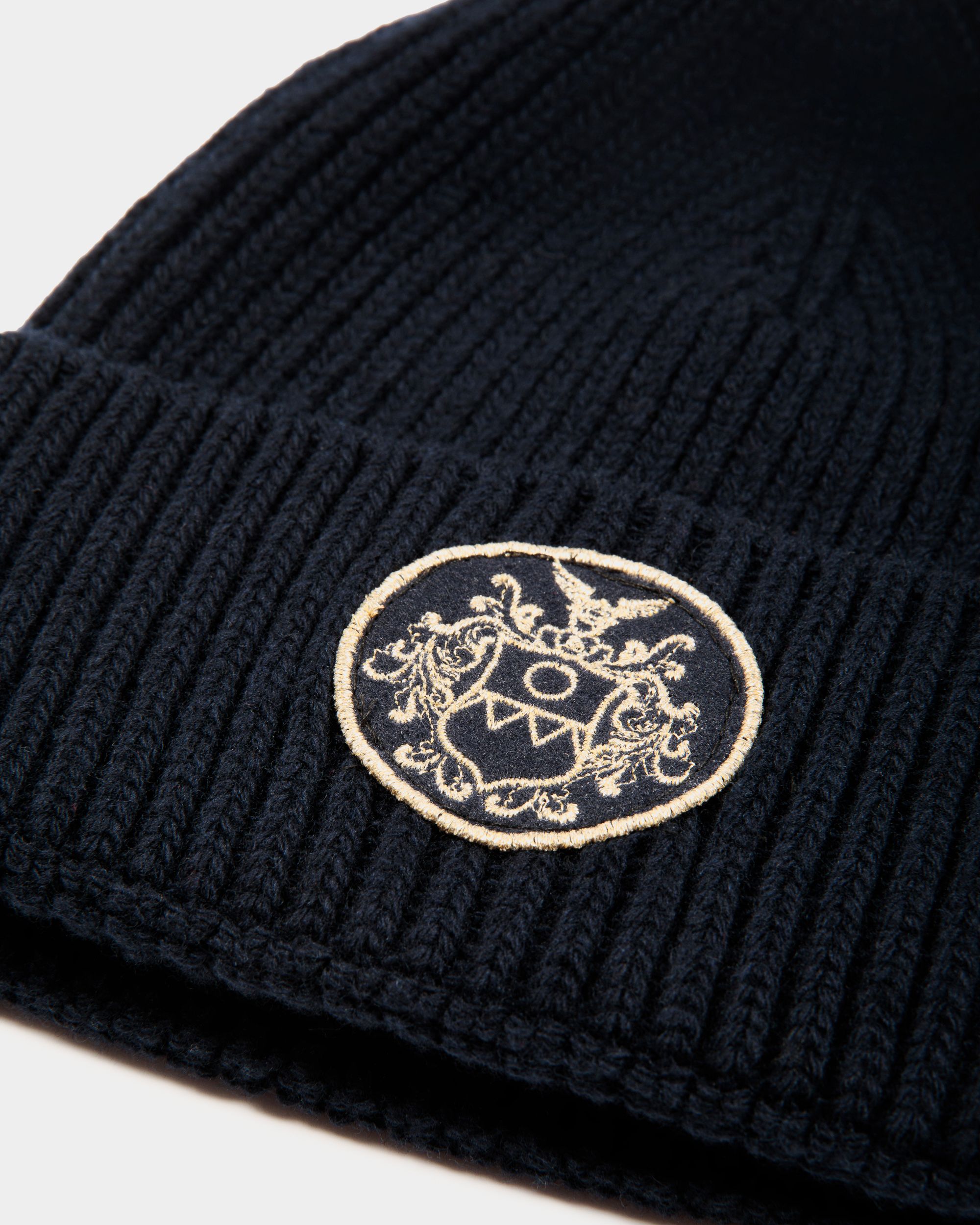 Bally Global - Gorro Adrien Brody Travel Collection De Lana Navy Blue - Azul