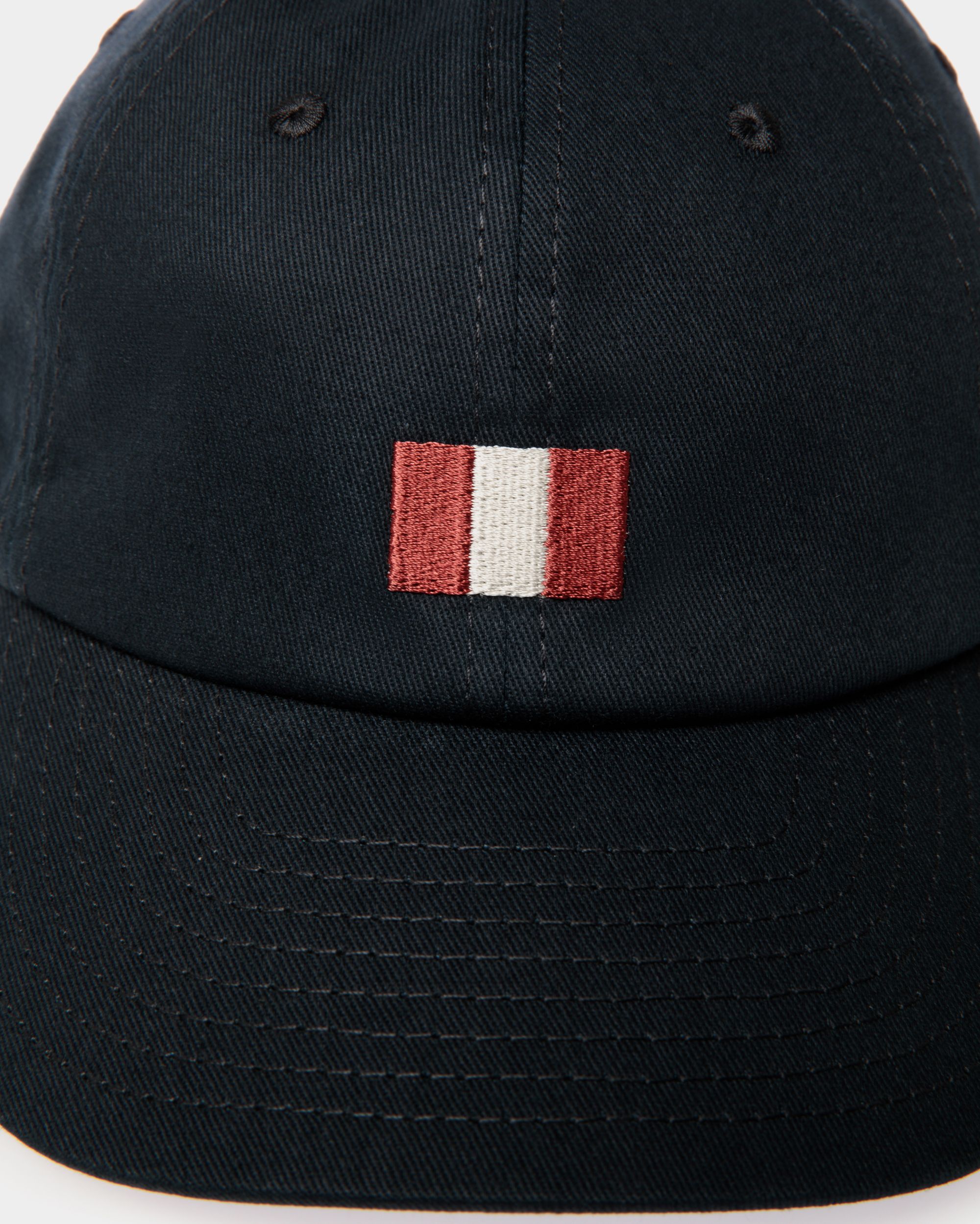 Bally Global - Baseball Hat With a Bally Flag in Navy Blue Cotton - Blue
